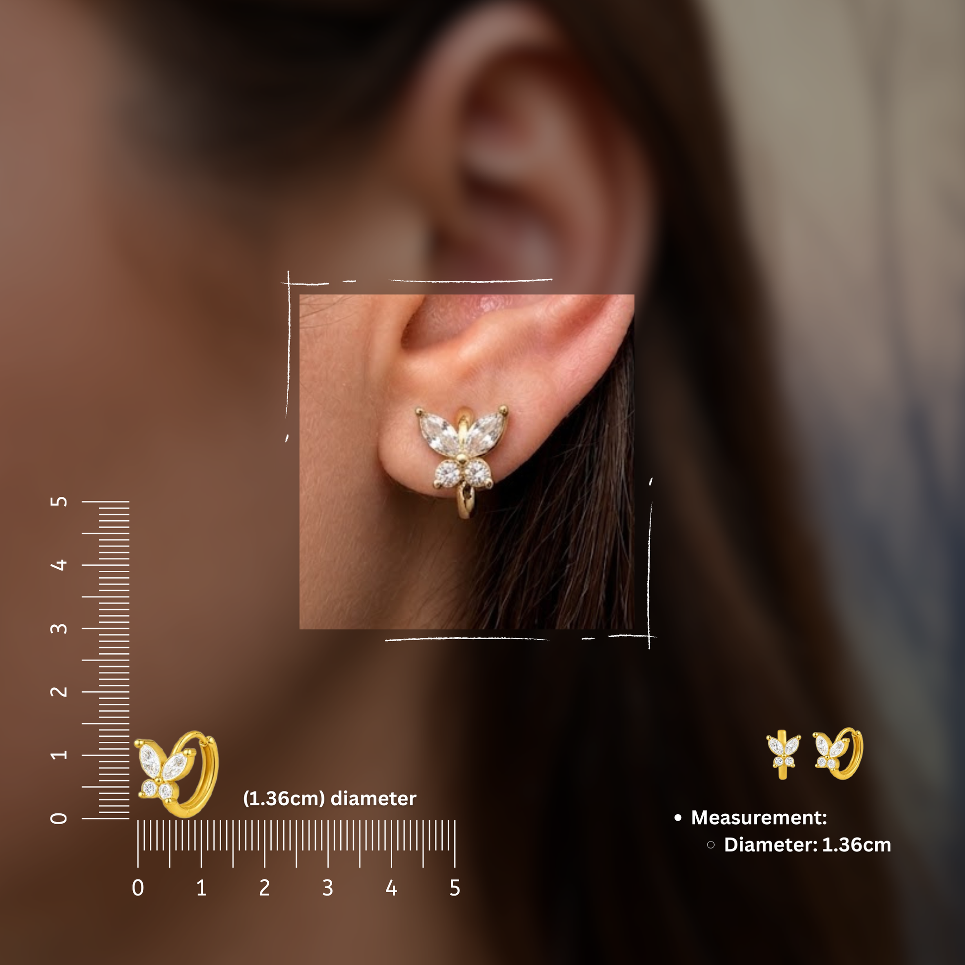 Butterfly Ear Hoops