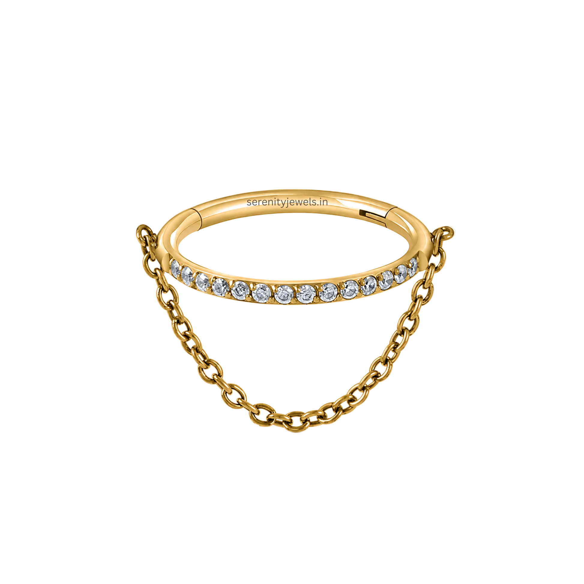 Luxe Chain Titanium Conch Hoop - SINGLE