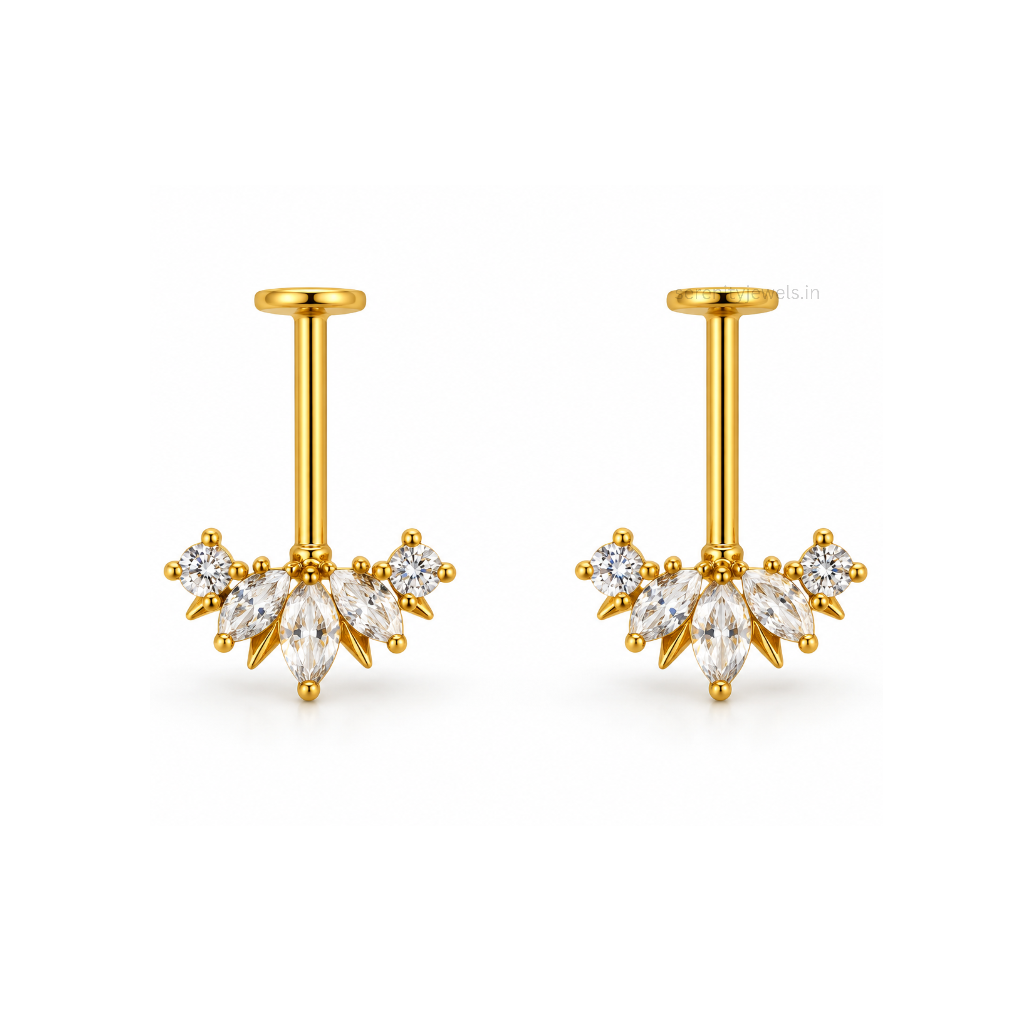 Camellia Bugadi Studs - PAIR