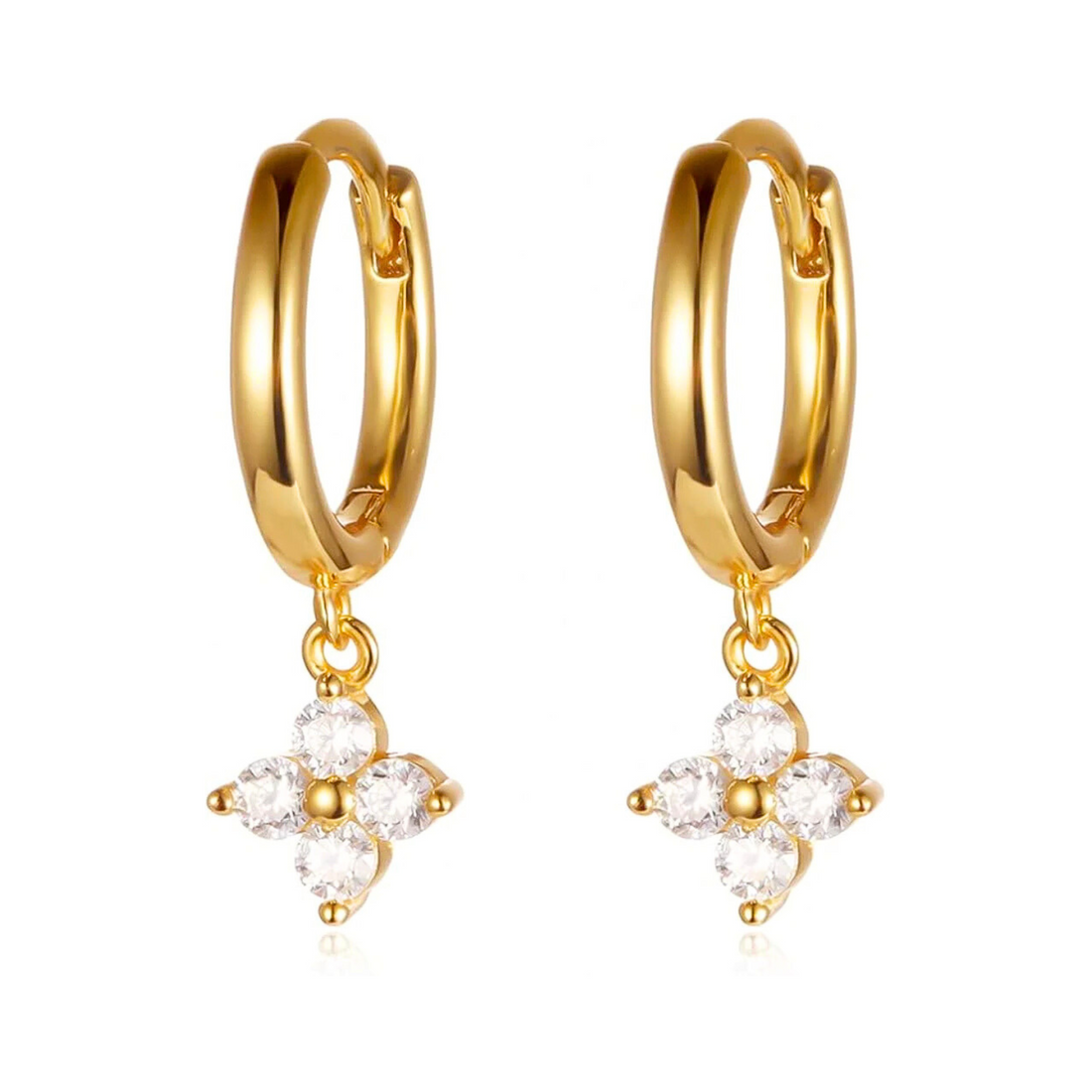 Dangling Hoops Clover Dangling Hoops – Serenity Jewels