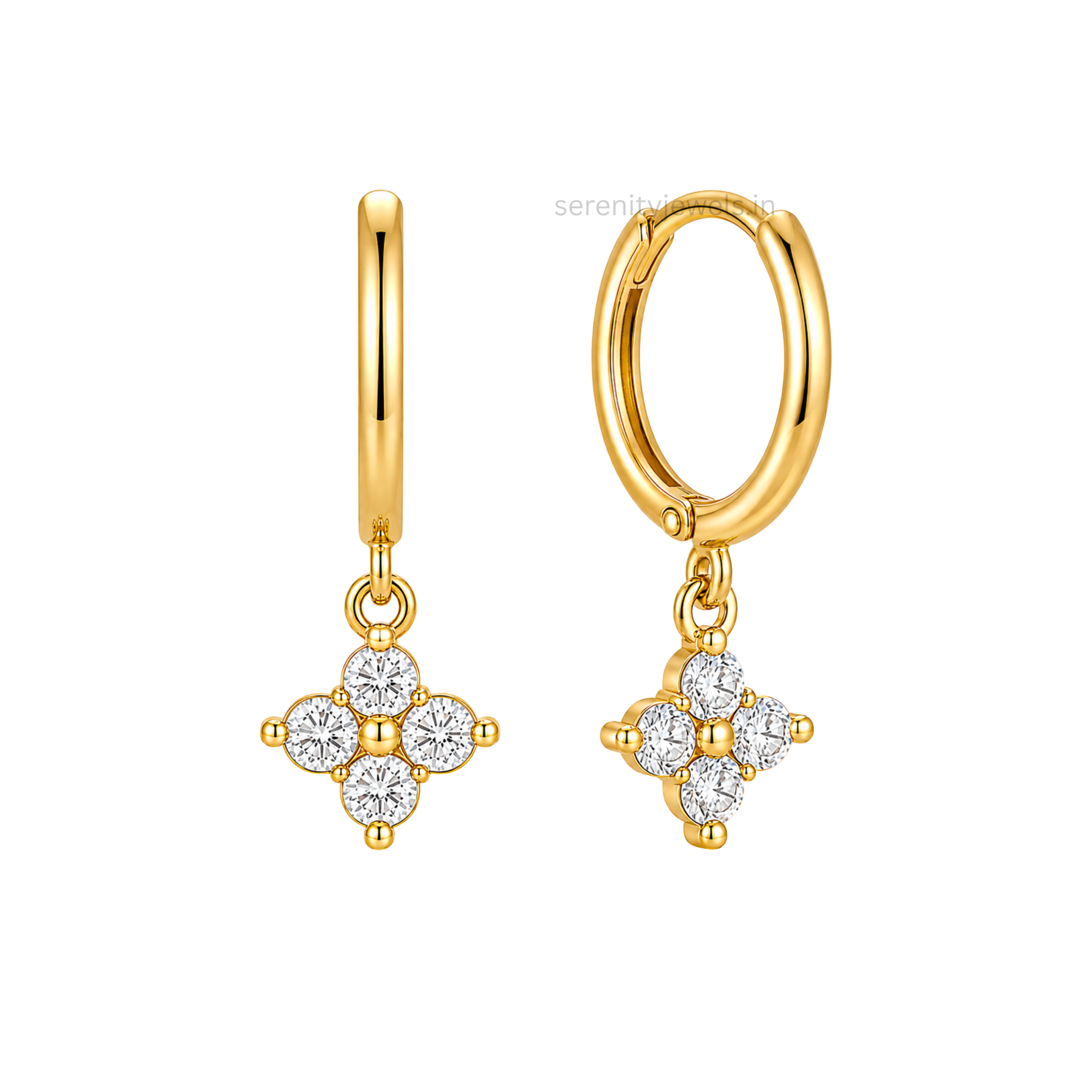 Clover Dangling Hoops