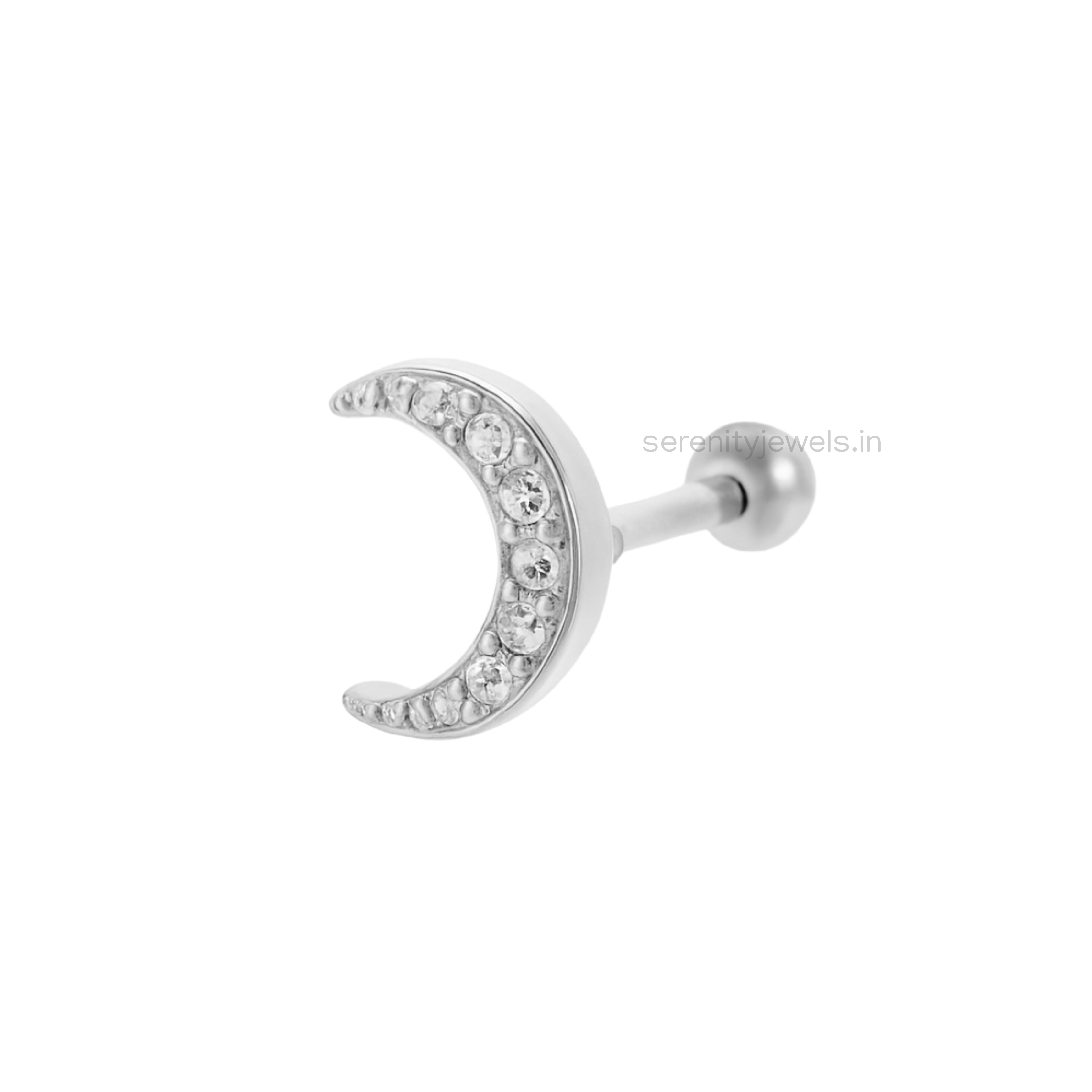 Crescent moon studs - Pair