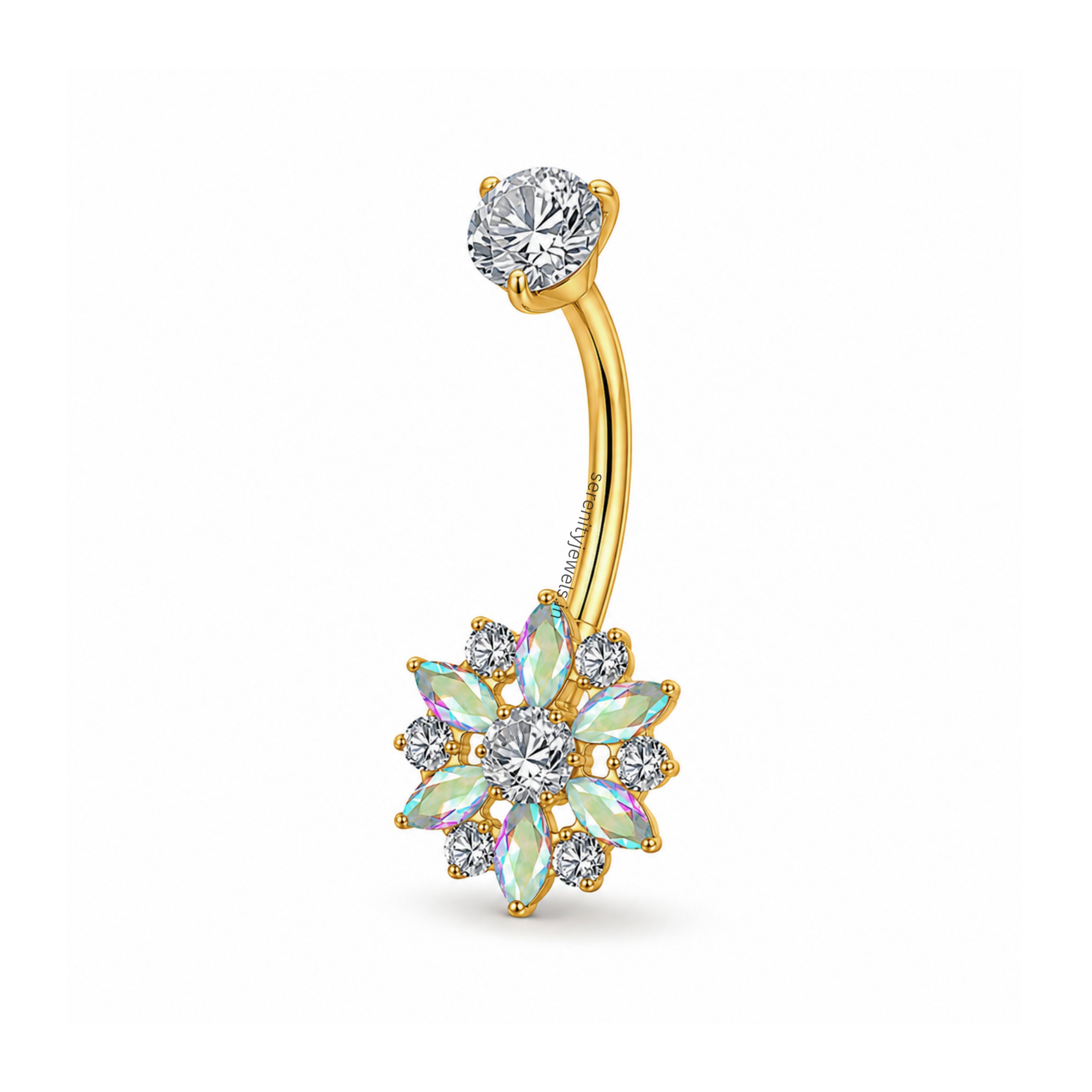 Dahlia Titanium Belly Stud - SINGLE