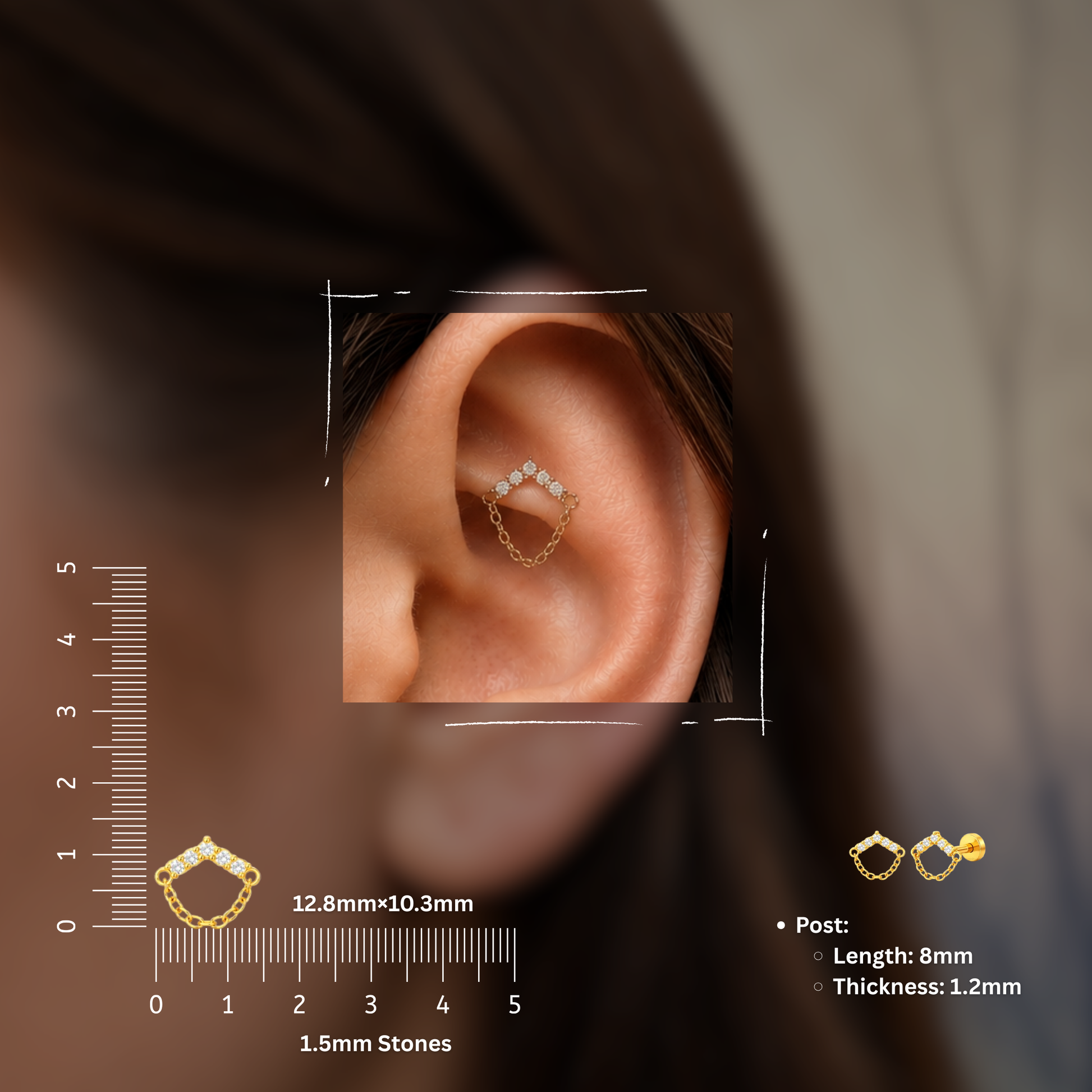Drip Halo Flat Studs - PAIR