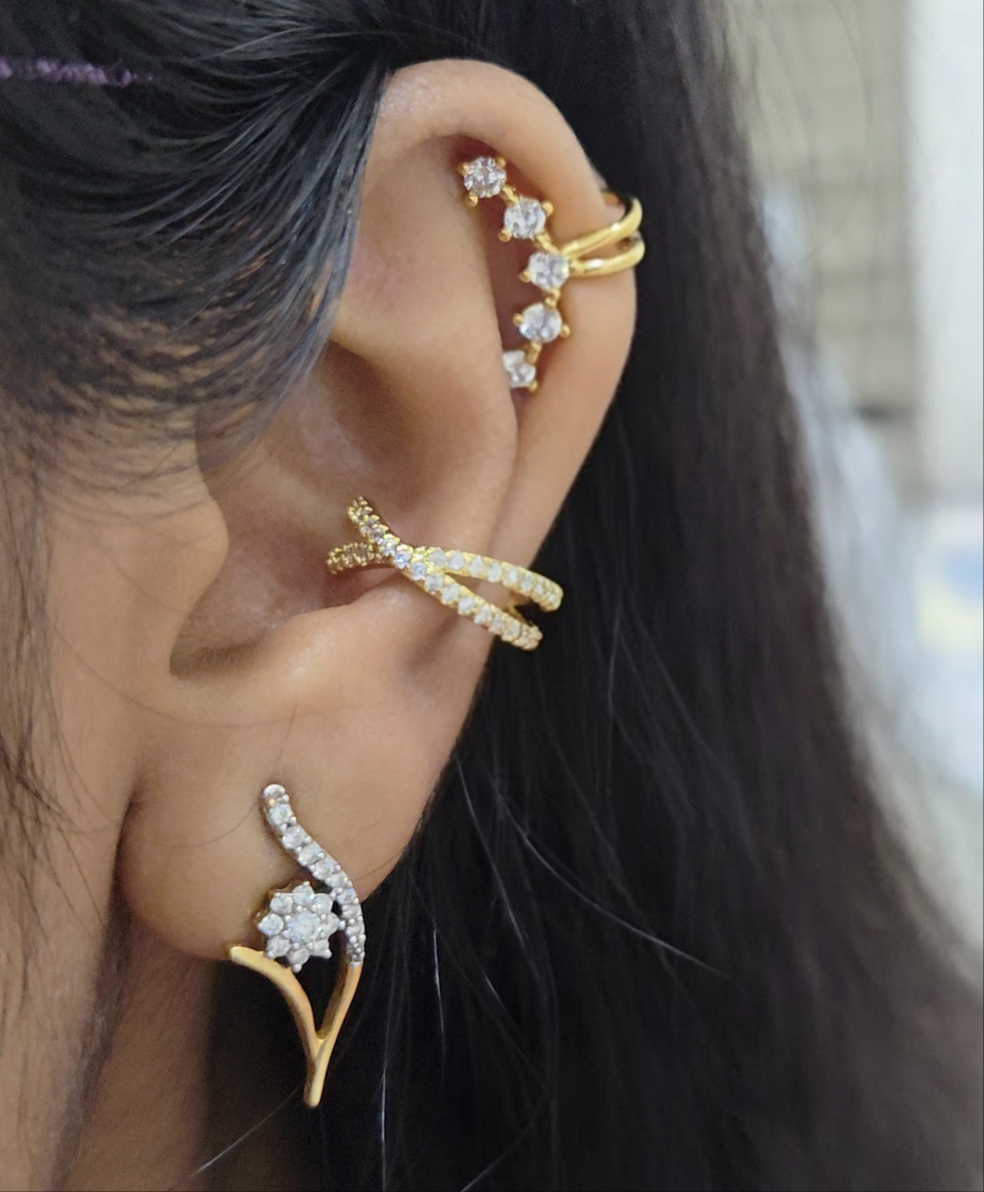 Gemma long ear cuff - SINGLE