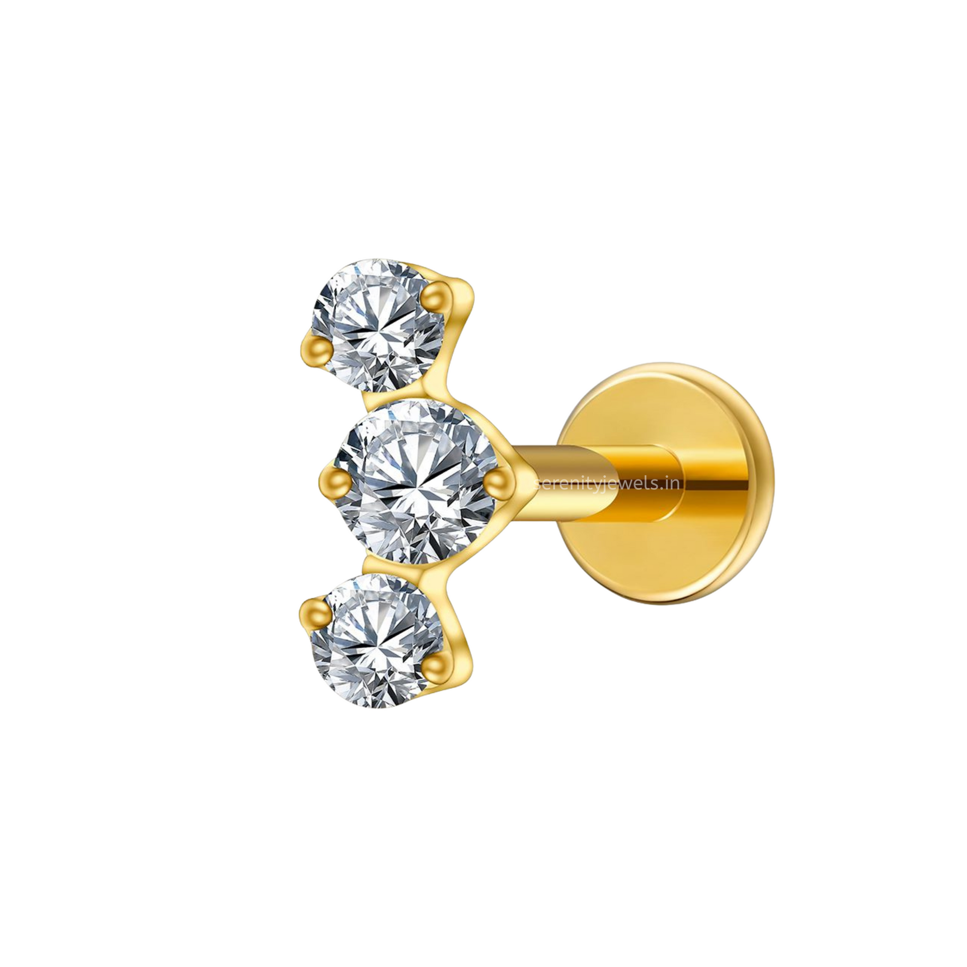 GlitzLine Titanium Flat Studs - PAIR