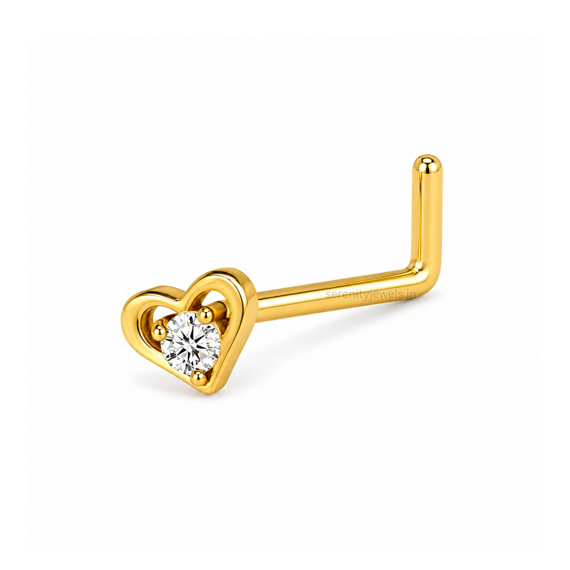 Heart Glow Nose Stud - SINGLE
