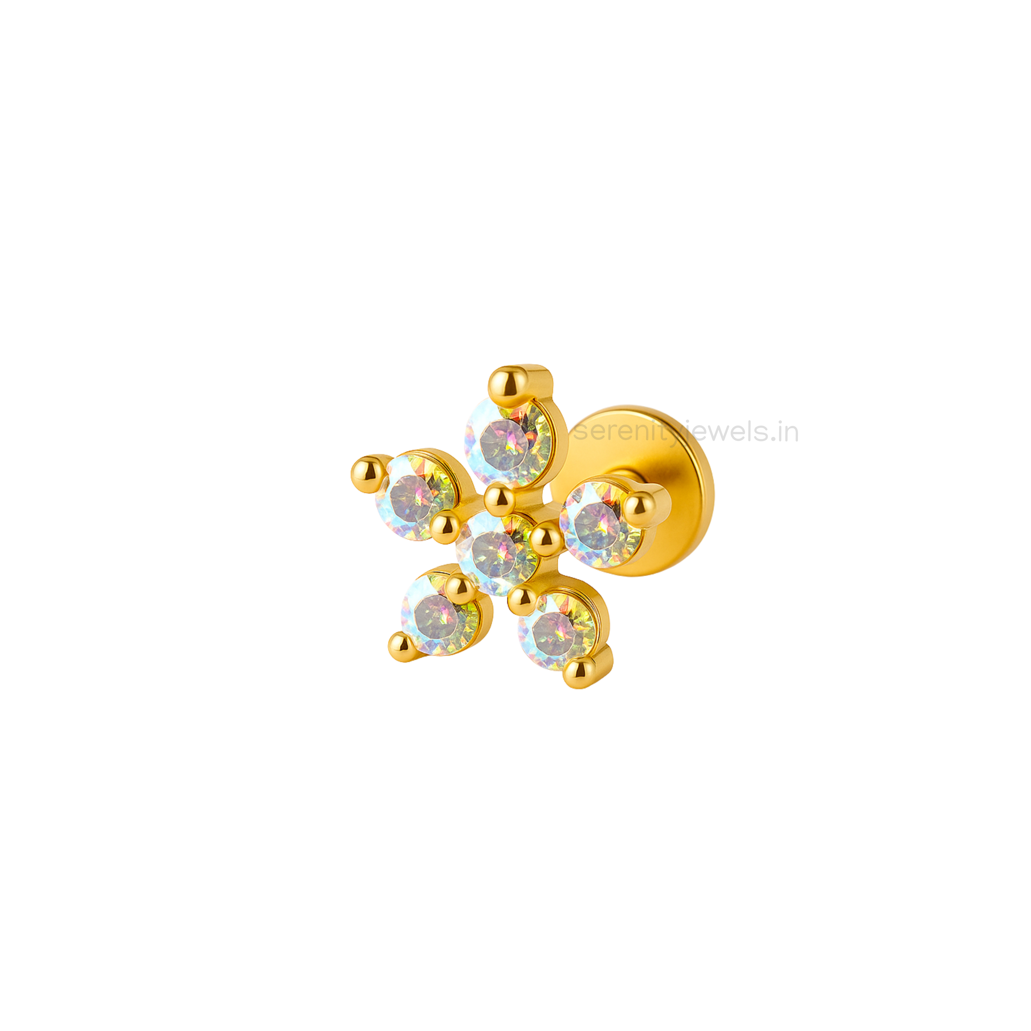 Astral Bloom Flat Studs - PAIR