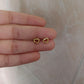 Hollow Heart Studs - Pair