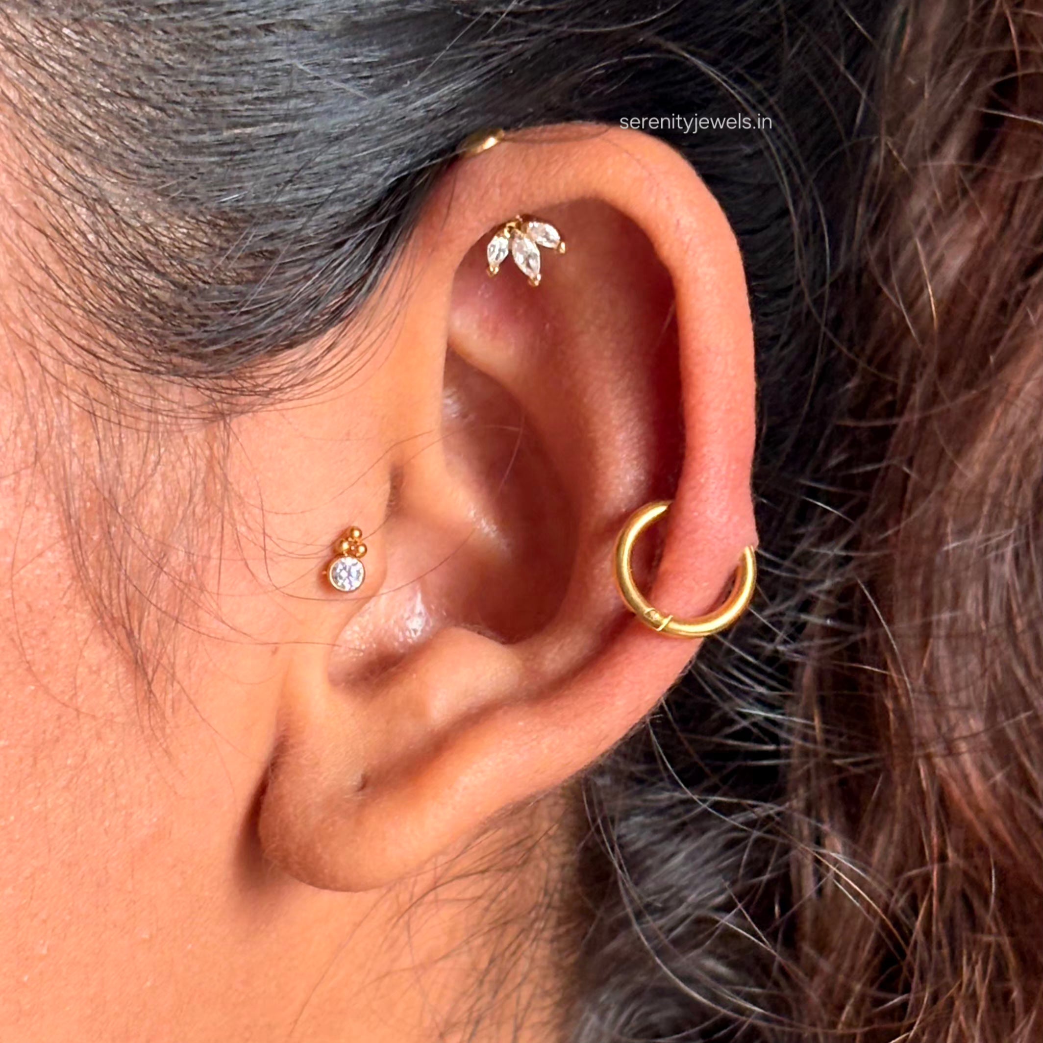 Pixie Drop Flat Studs - PAIR