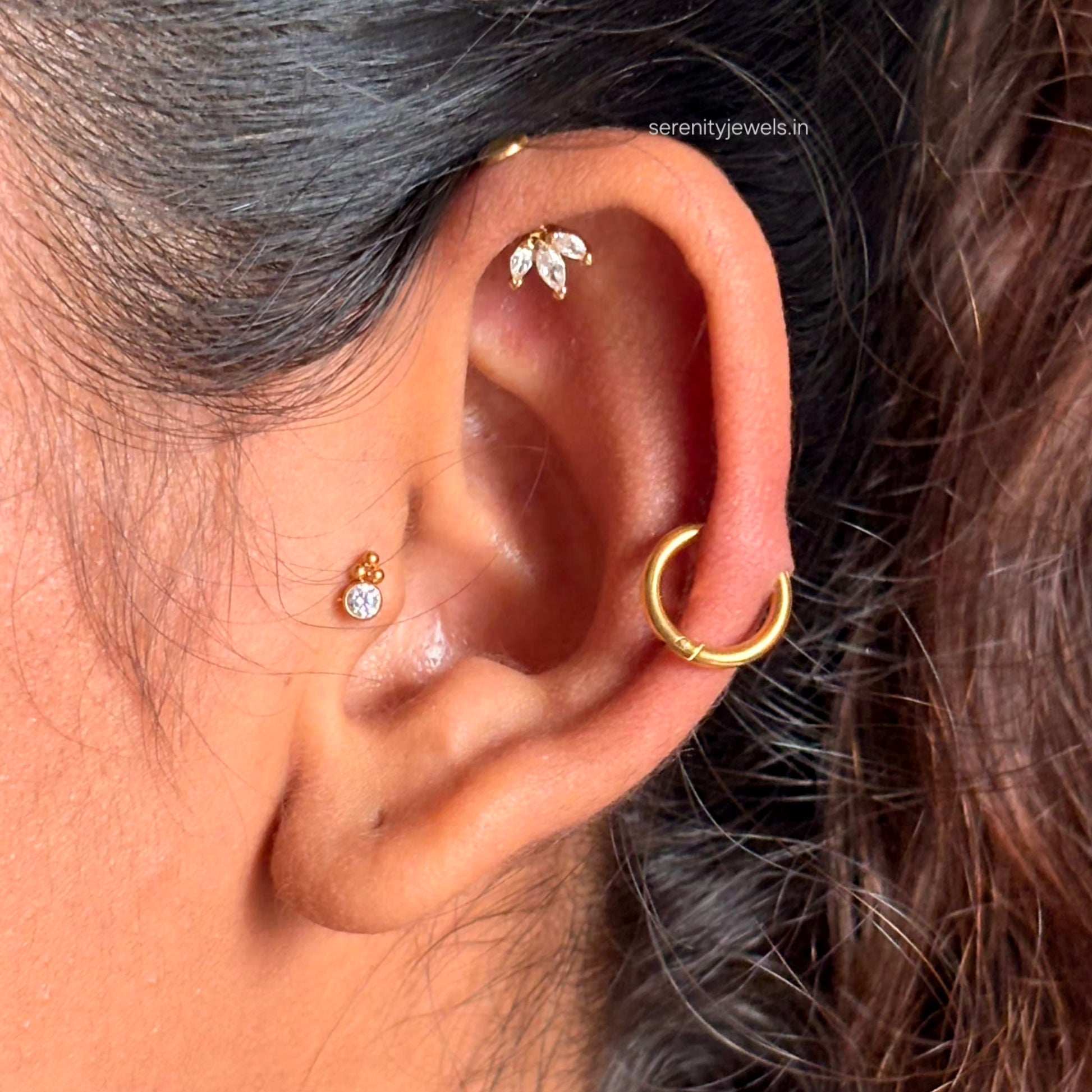 Pixie Drop Flat Studs - PAIR