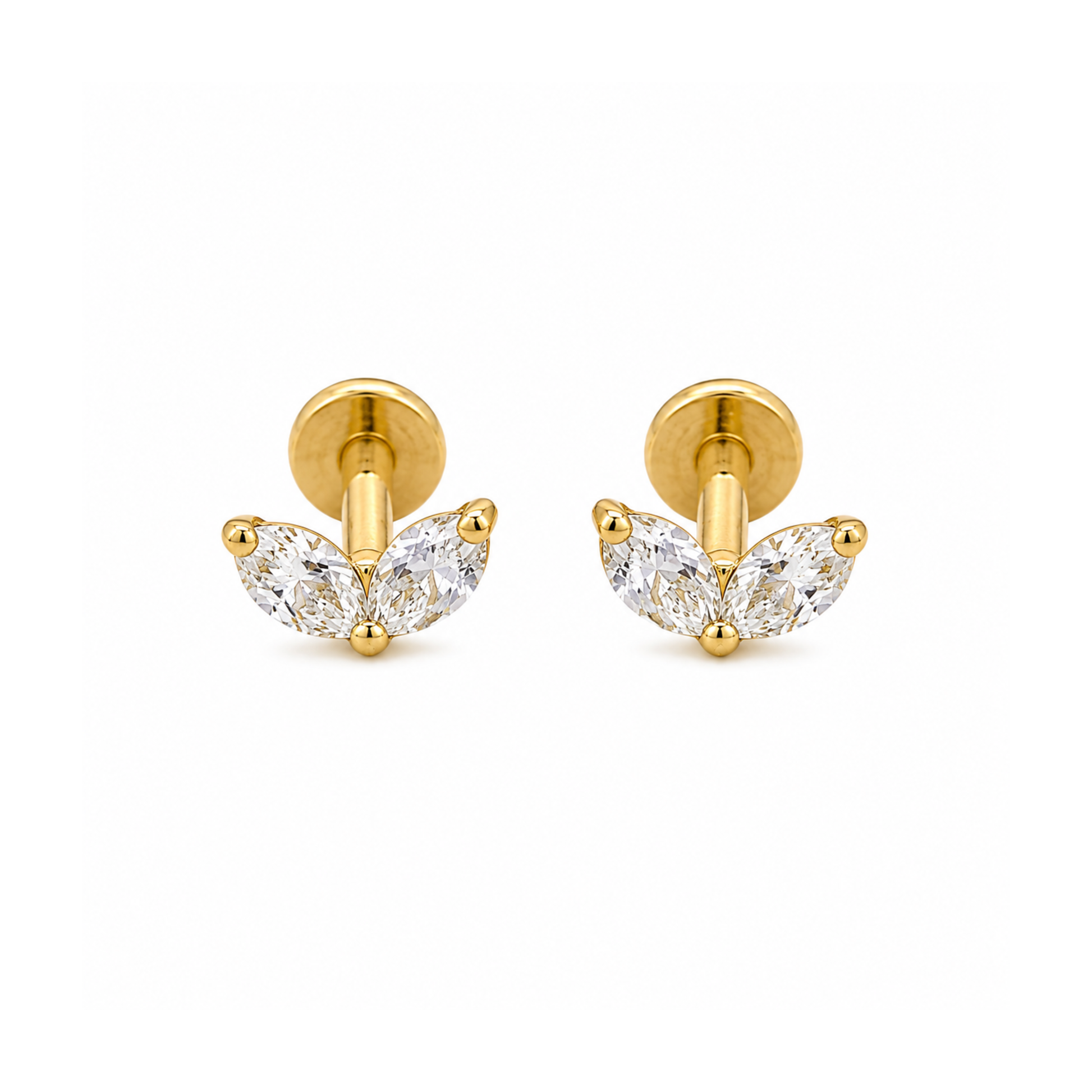 Leafie Flat Studs - PAIR