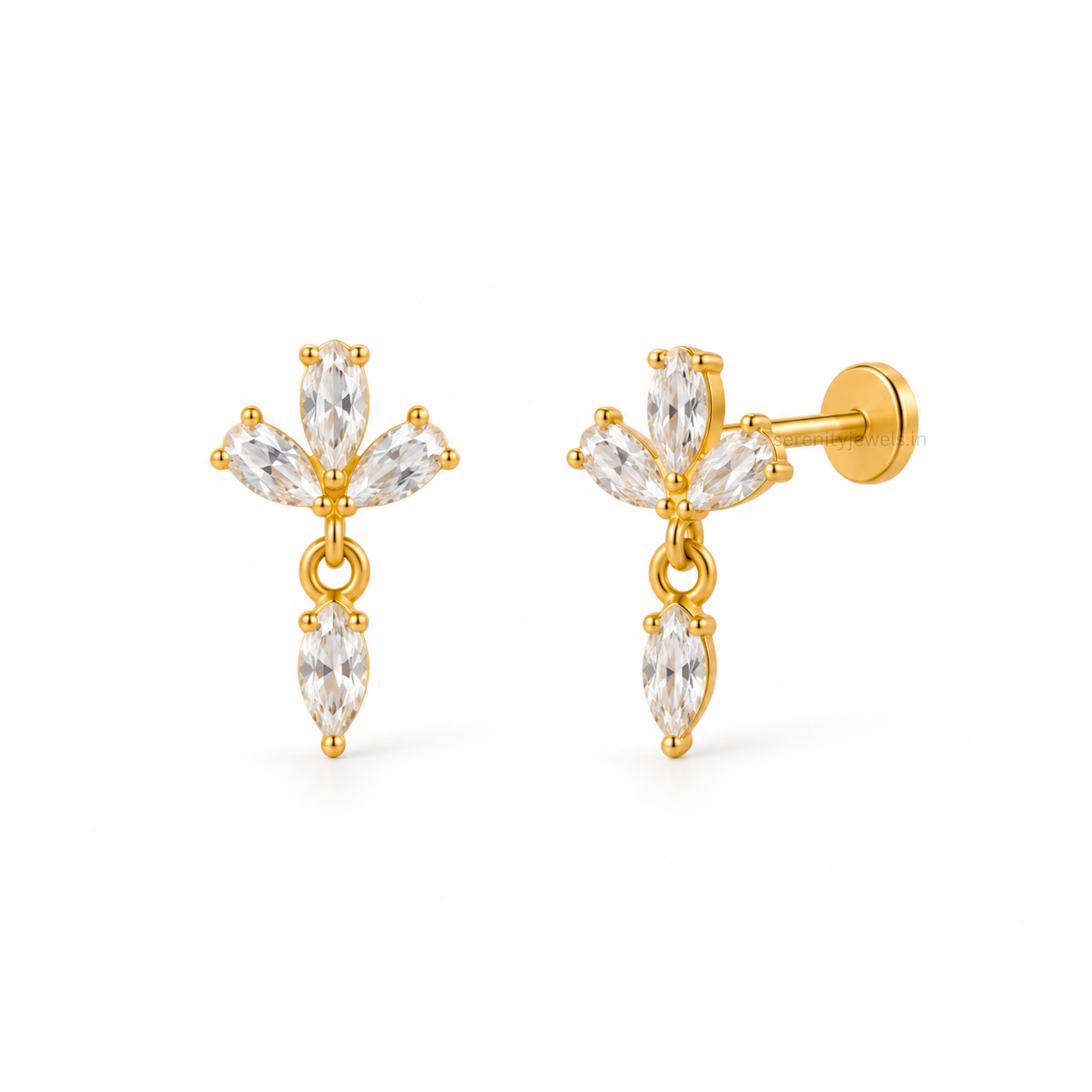 Lilybell Flat Studs - PAIR