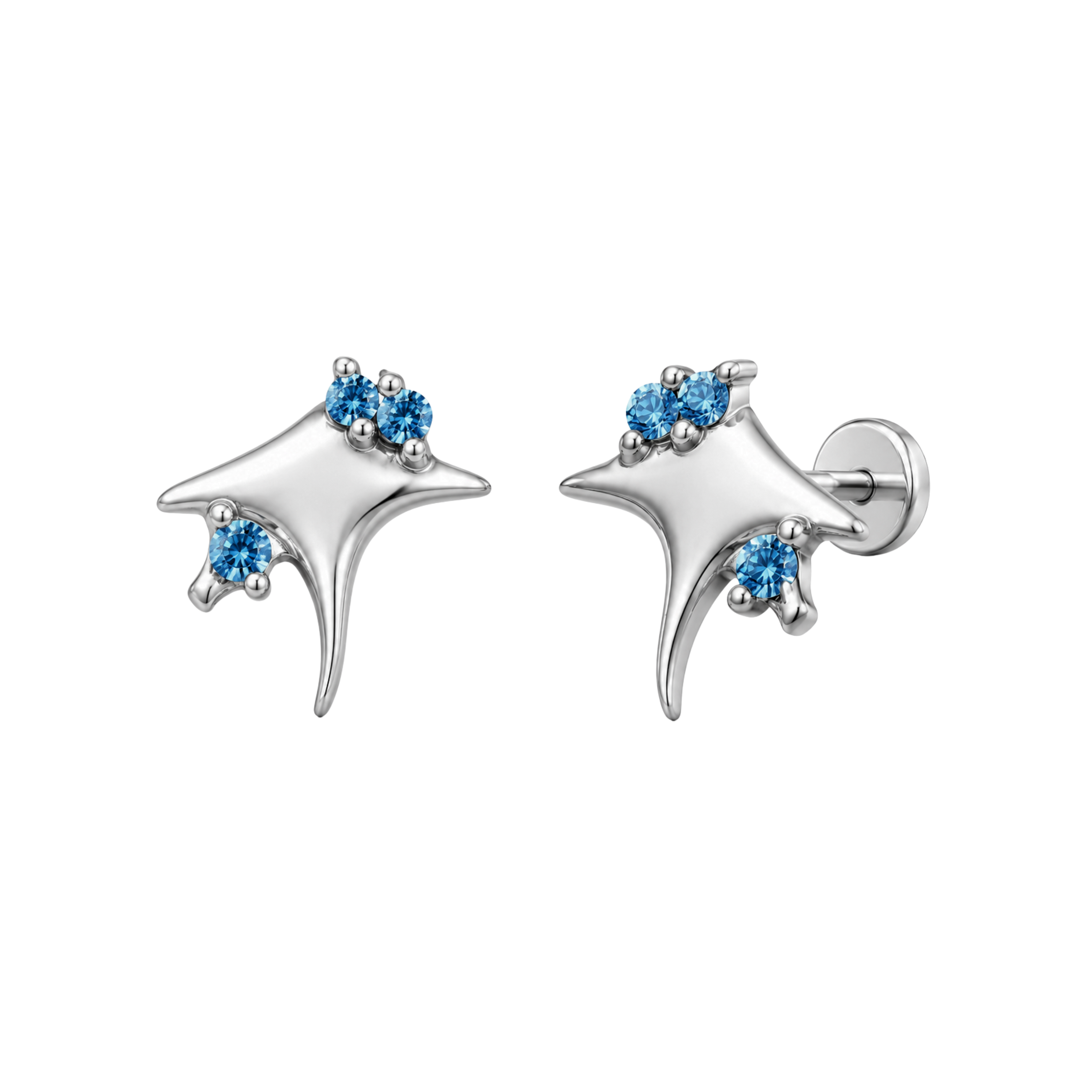 Manta Grace Flat Studs - PAIR