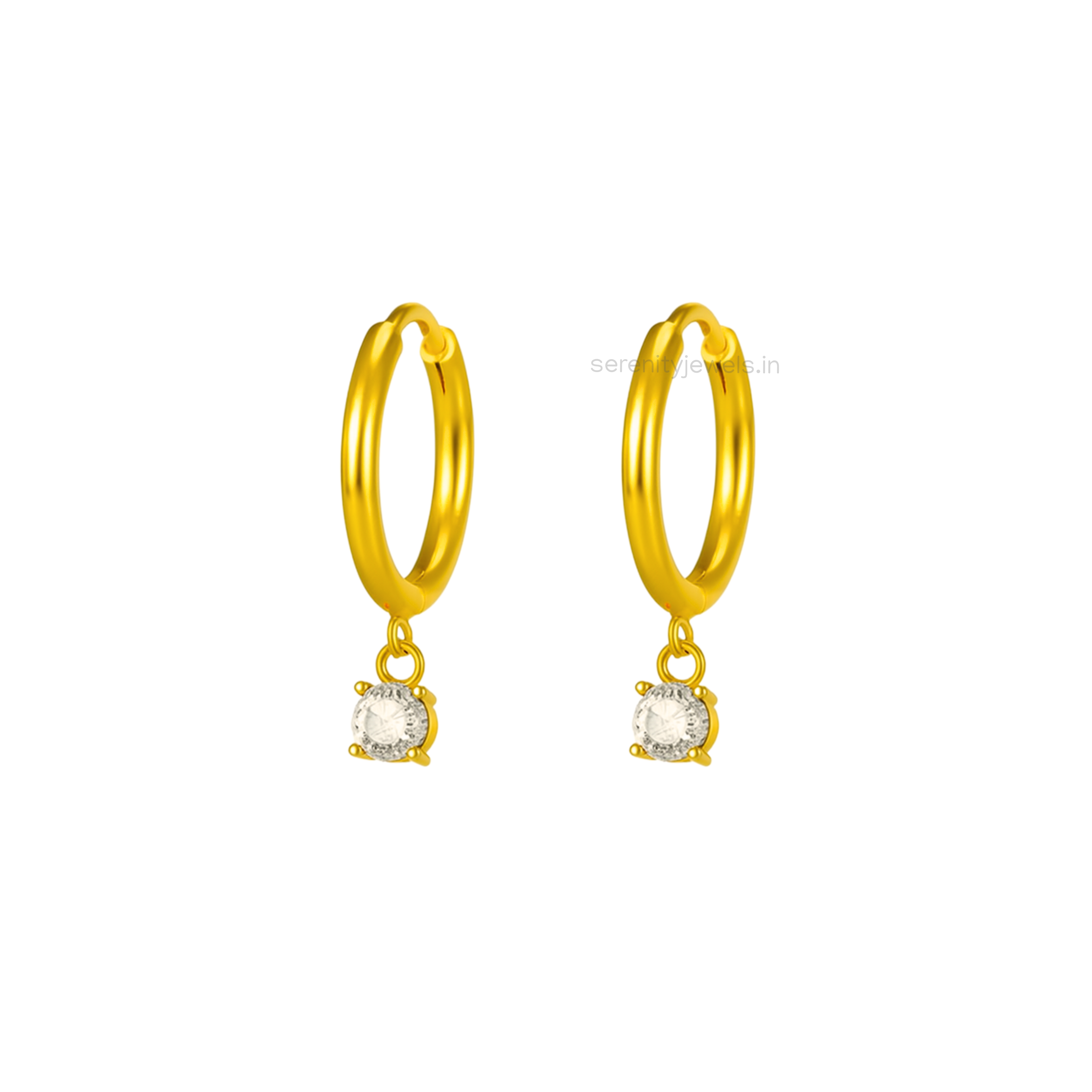 Nebulae Dangling Solitaire Hoops - PAIR
