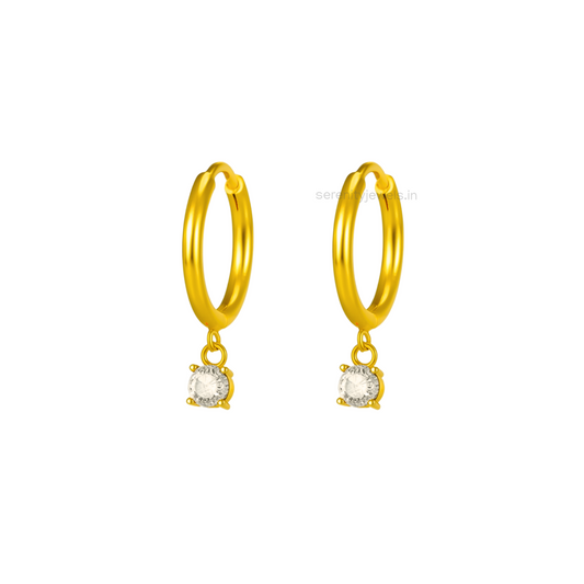 Nebulae Dangling Solitaire Hoops - PAIR