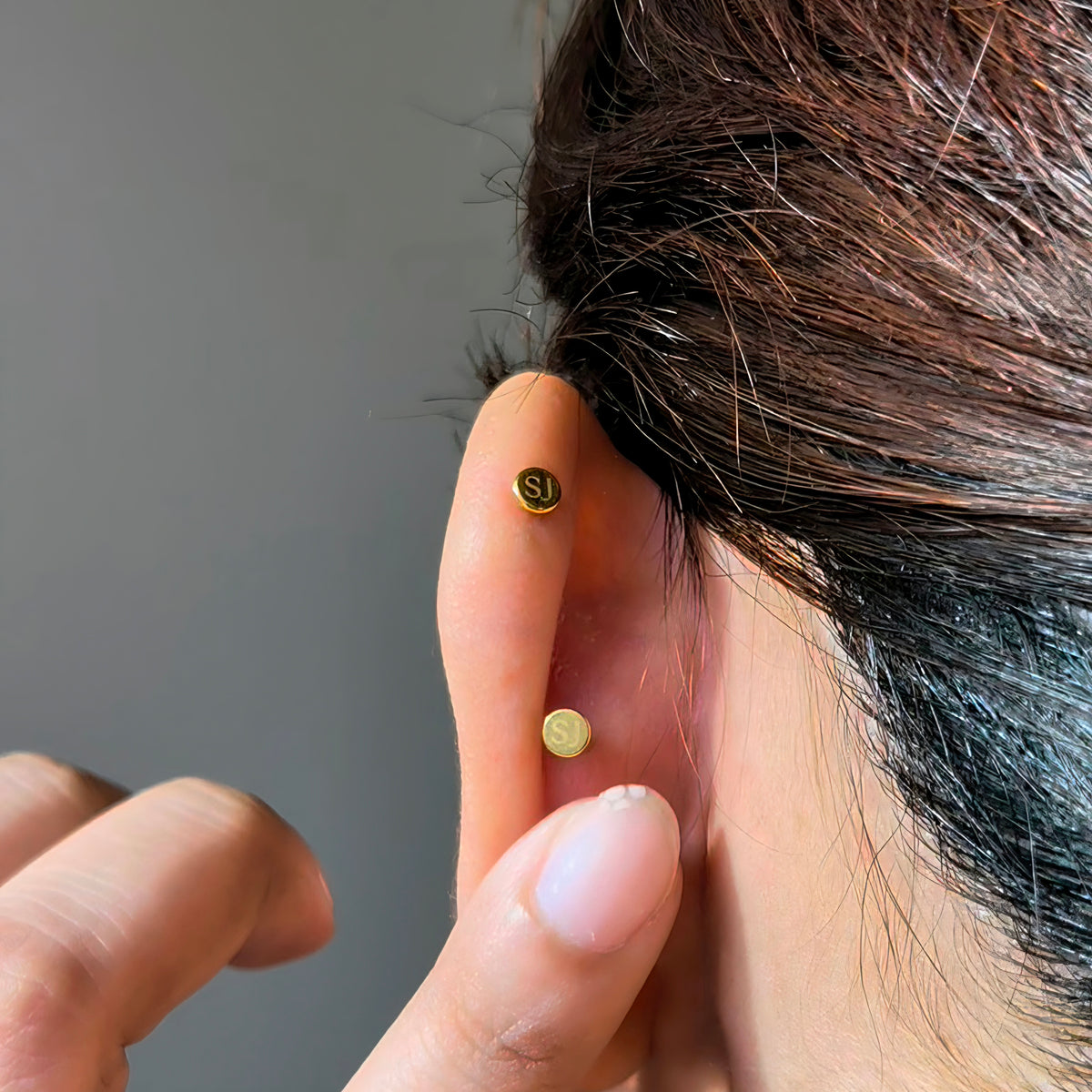 Interna Flower Flat Studs - PAIR