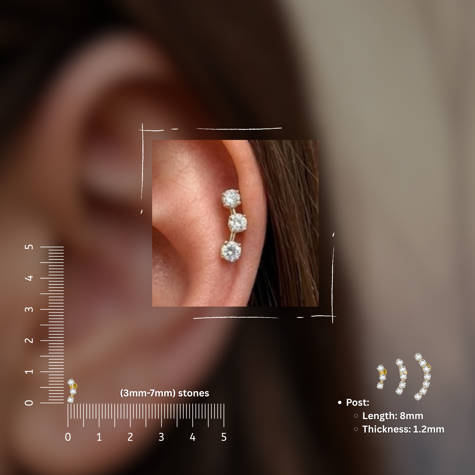 Polaris Flat Studs - PAIR