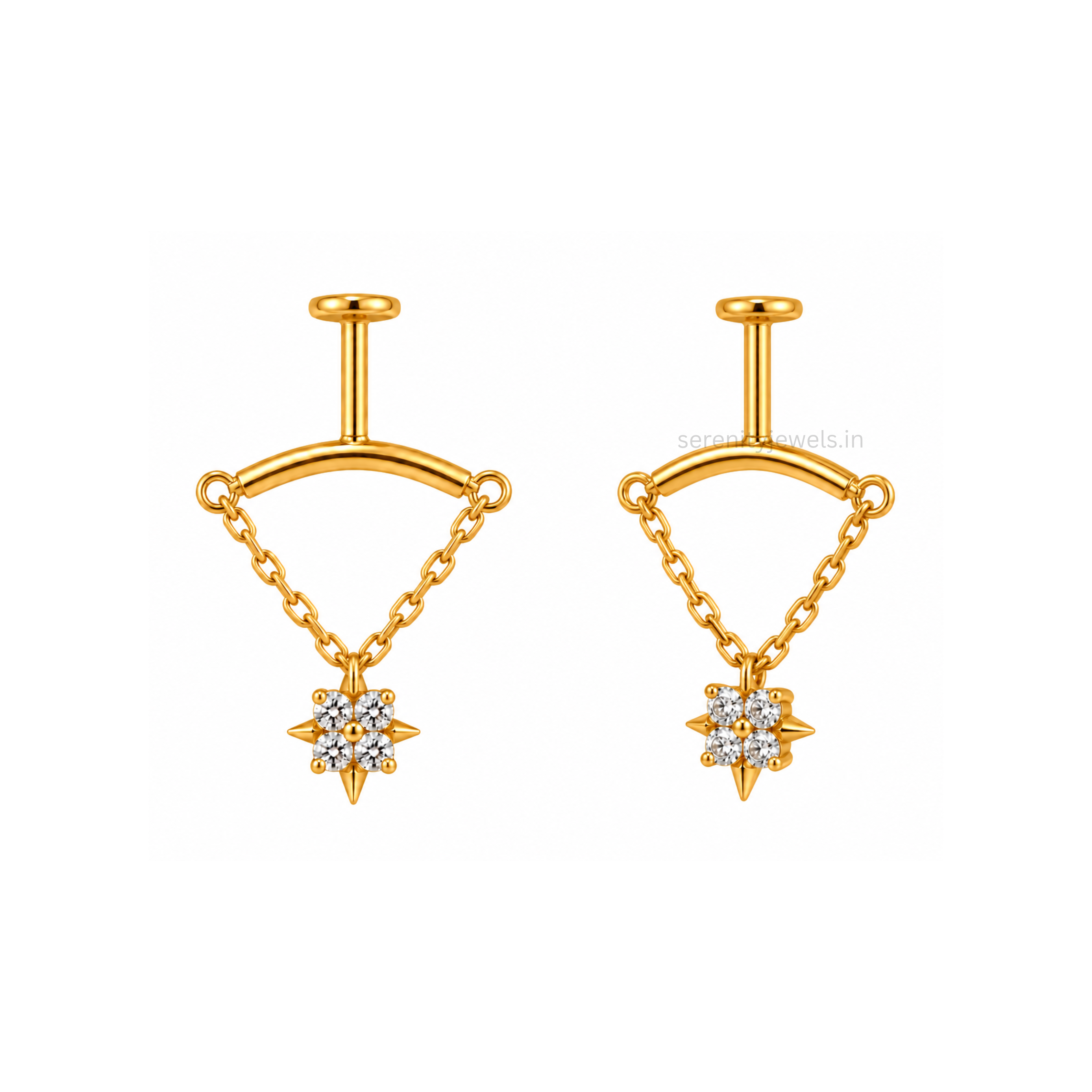 Regalia Hanging Bugadi Studs - PAIR