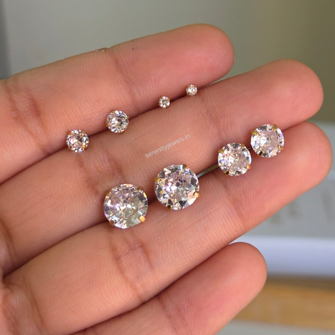 Iconic Solitaire Ball Studs - PAIR