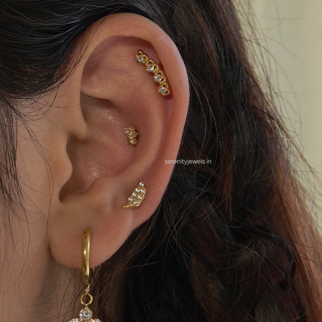 Willow Leaf Flat Studs - PAIR