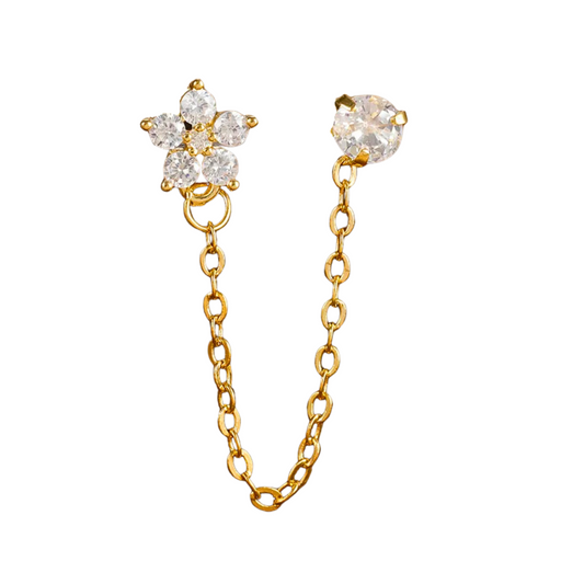 Serene Link Double Piercing Stud - SINGLE