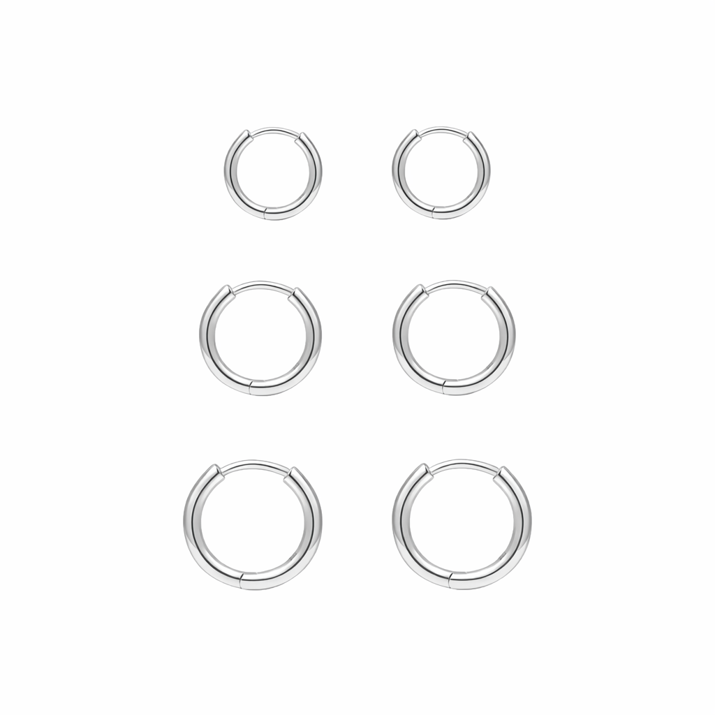 Simple Silver Hoops - Pair