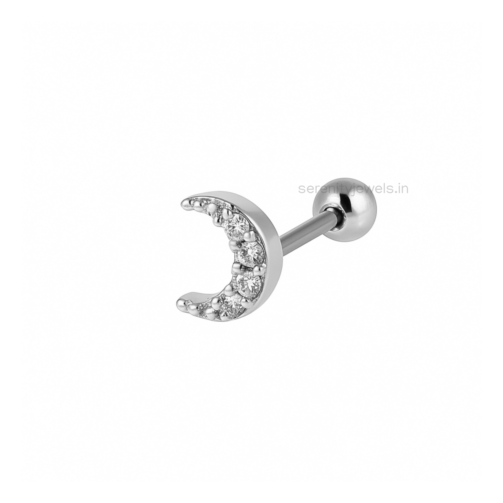 Small crescent moon studs - Pair
