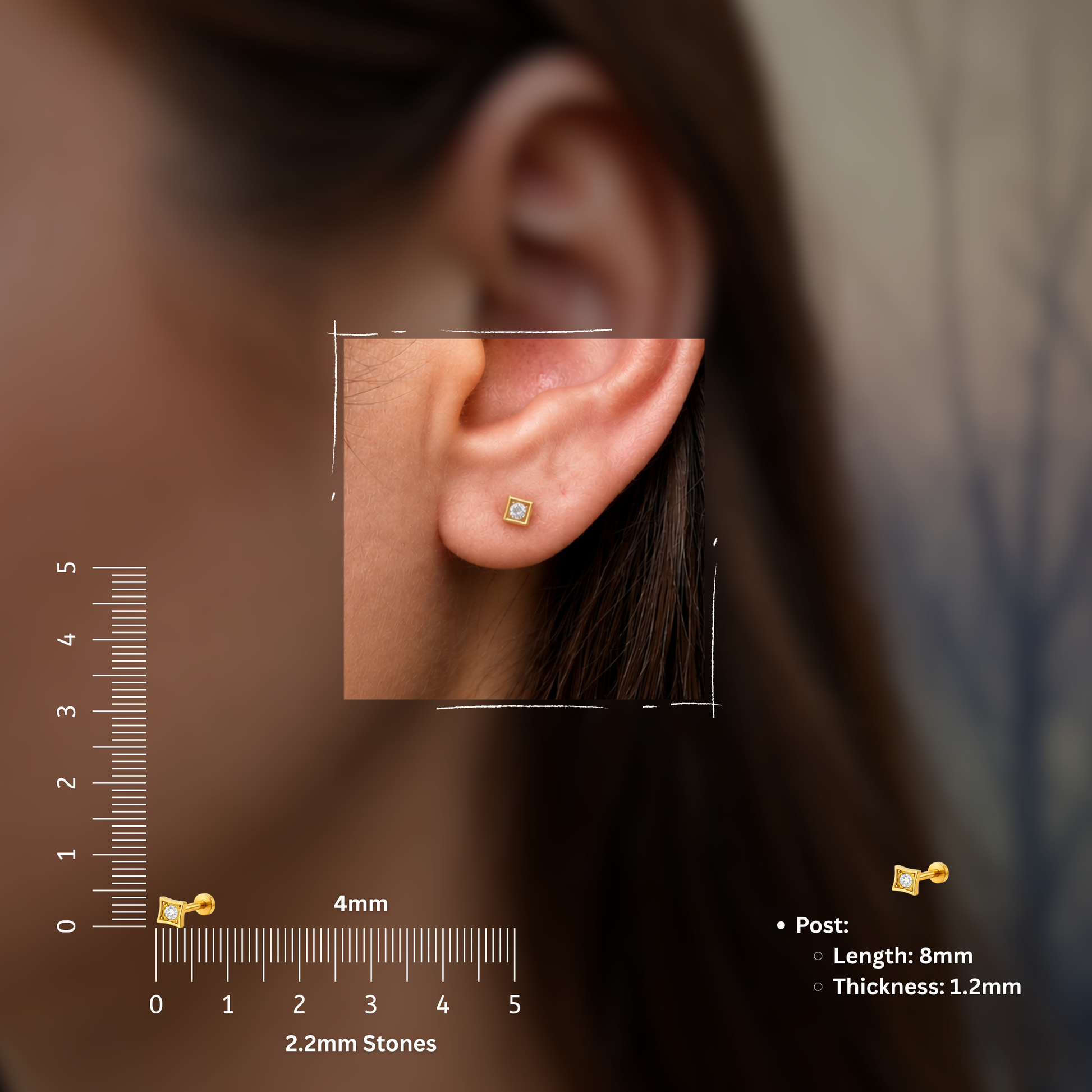 Spark Flat Studs - PAIR