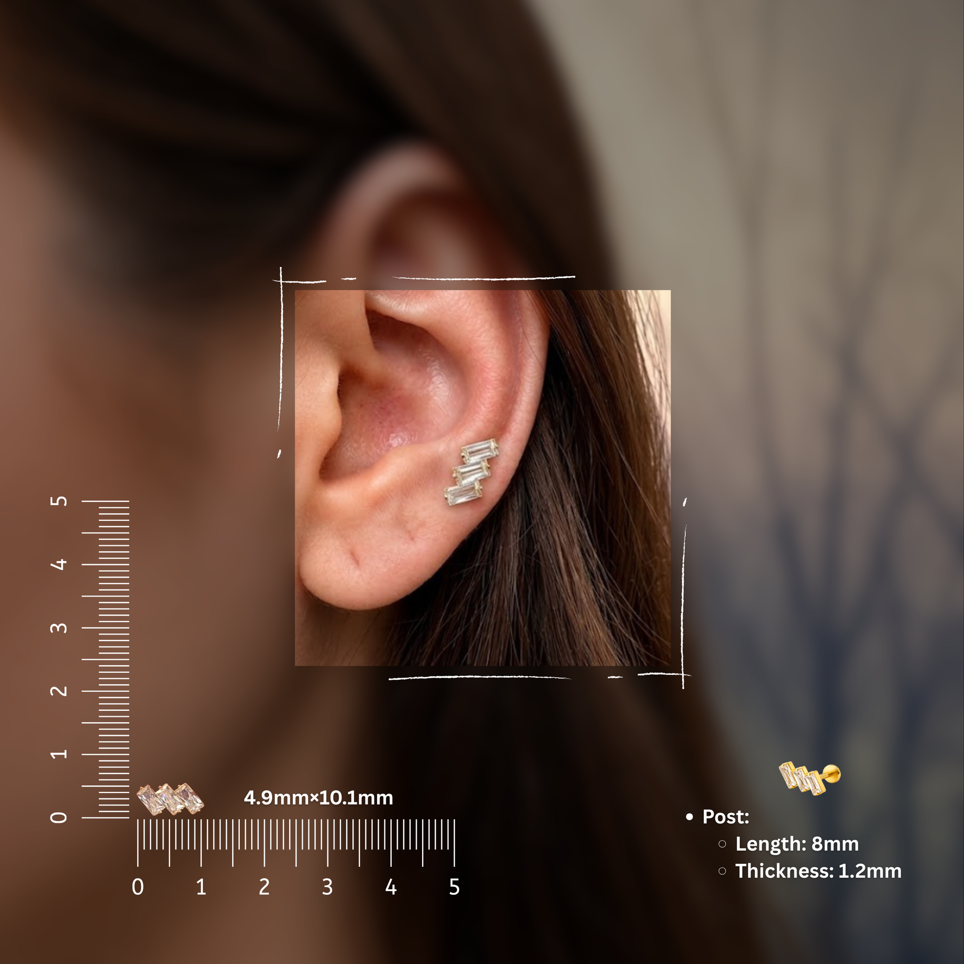Strata Flat Studs - PAIR