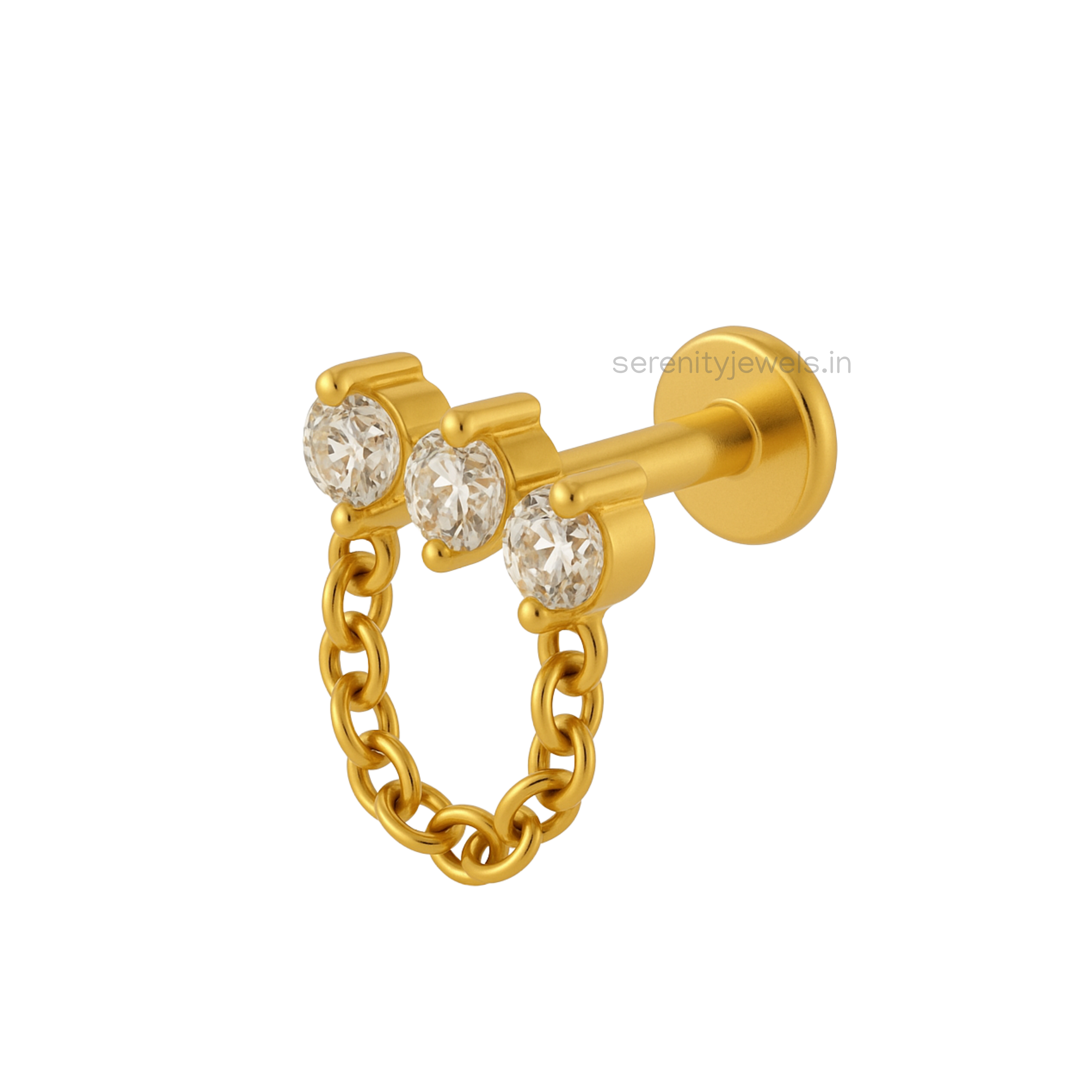 Trinity Drop Flat Studs - PAIR