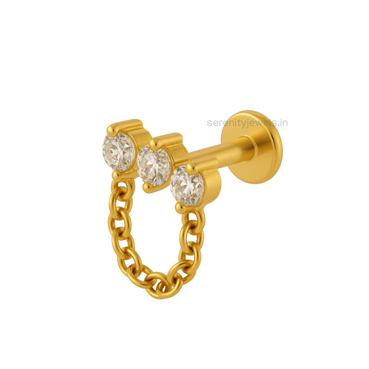 Trinity Drop Flat Studs - PAIR