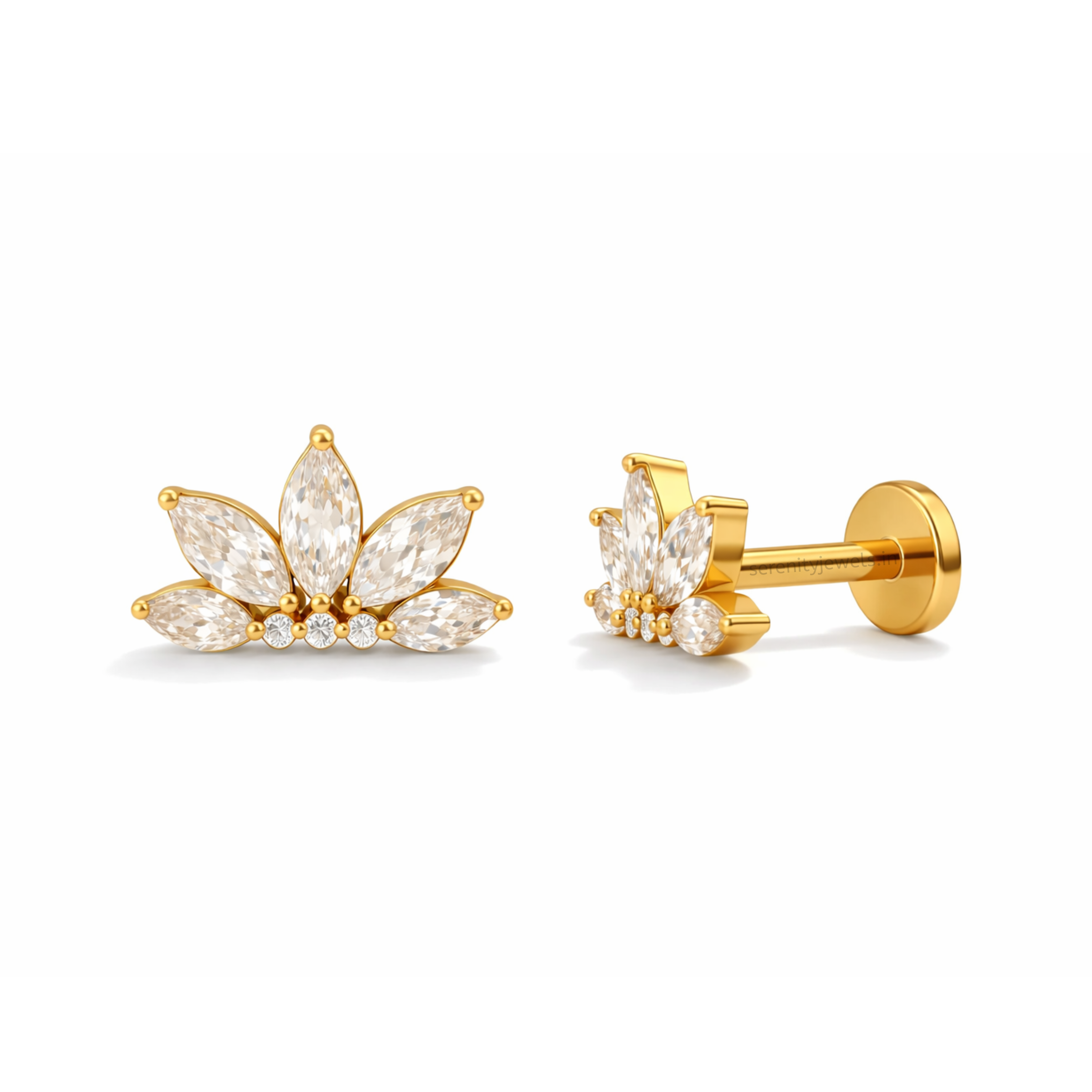 Azalea Flat Studs - Pair