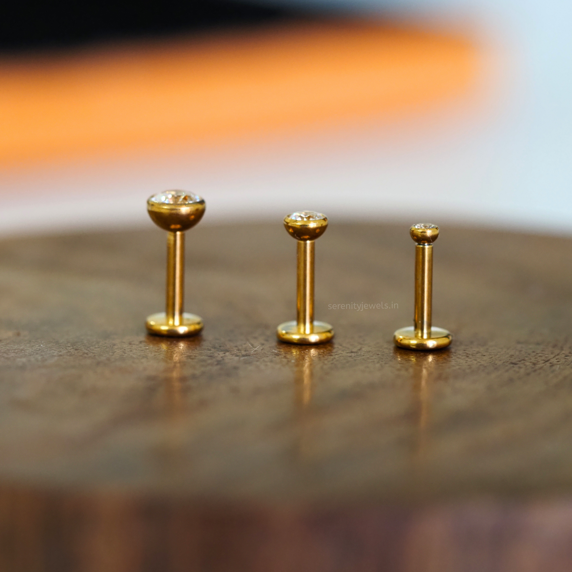 Bezel Solitaire Flat Studs - PAIR