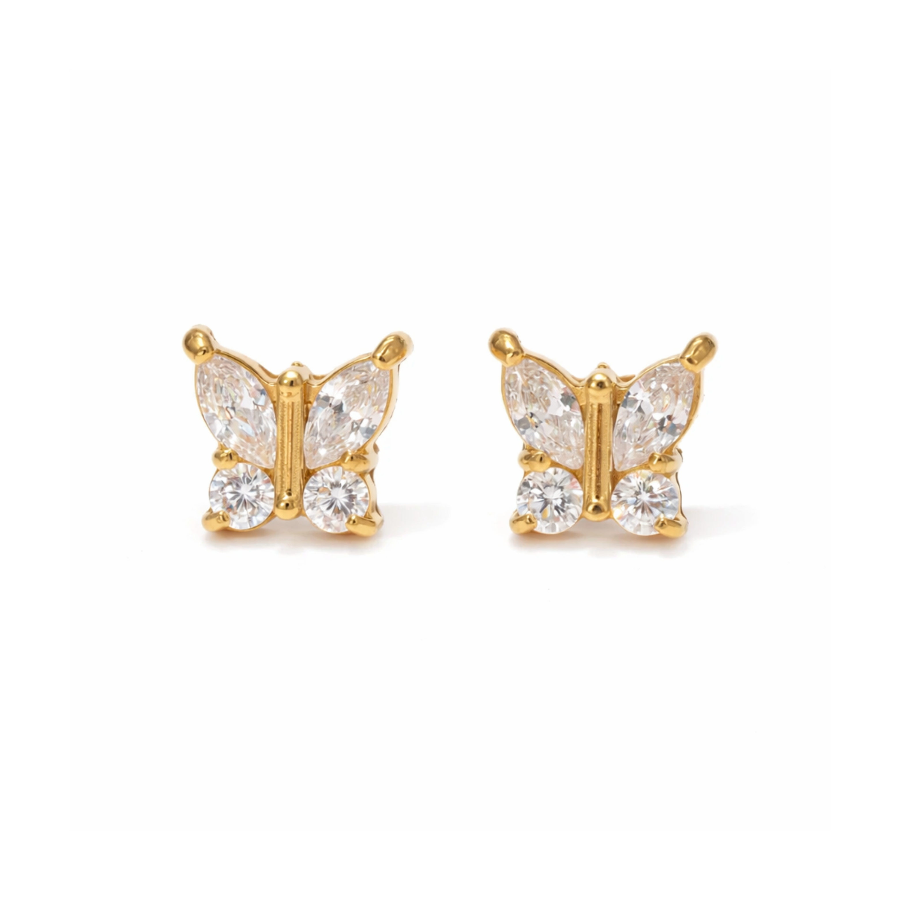 Mira Butterfly Ball Studs - PAIR