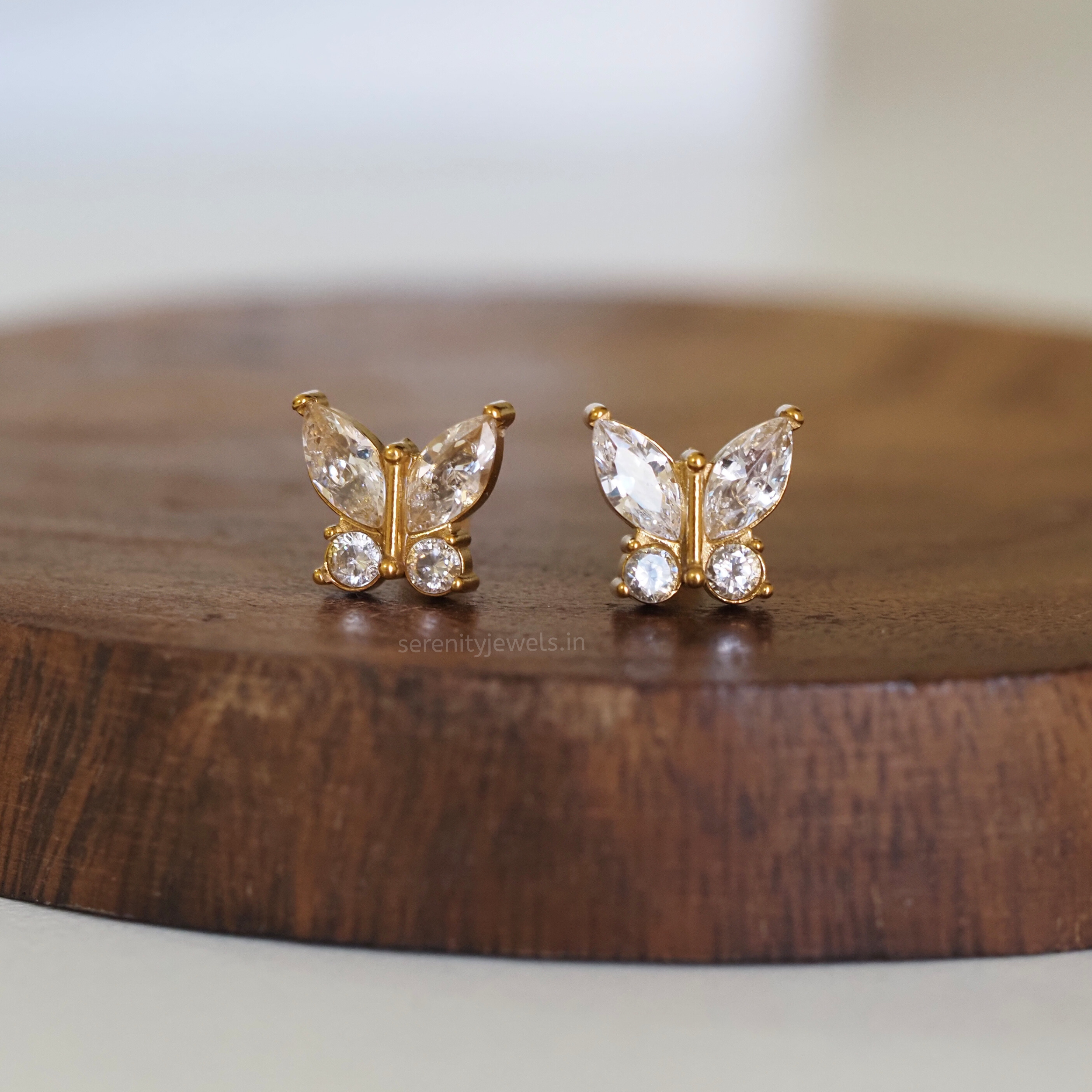 Mira Butterfly Ball Studs - PAIR