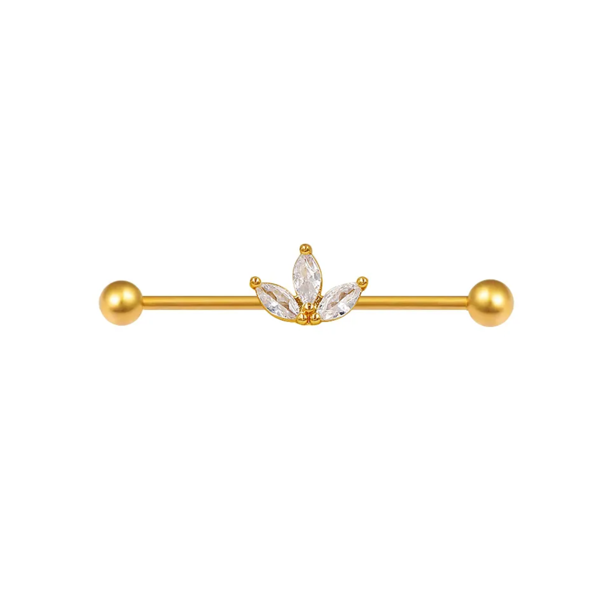 Crystal Lotus Industrial Barbell - SINGLE