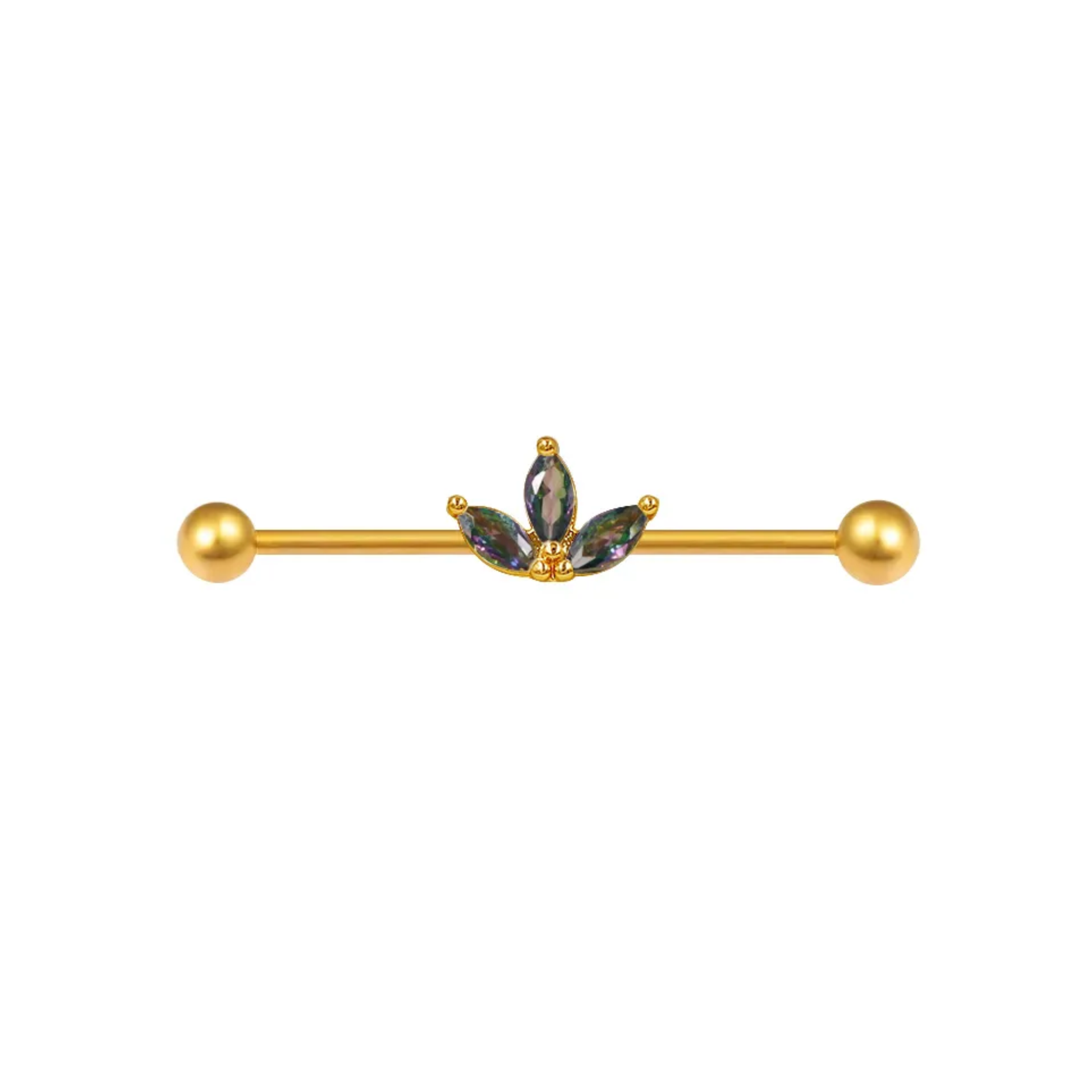 Crystal Lotus Industrial Barbell - SINGLE