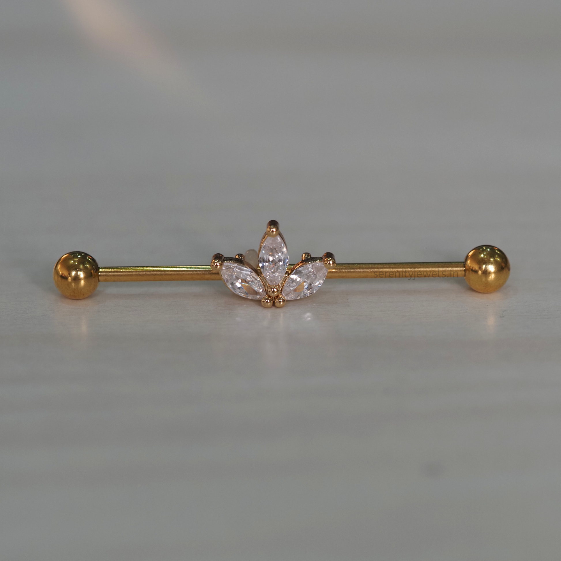 Crystal Lotus Industrial Barbell - SINGLE