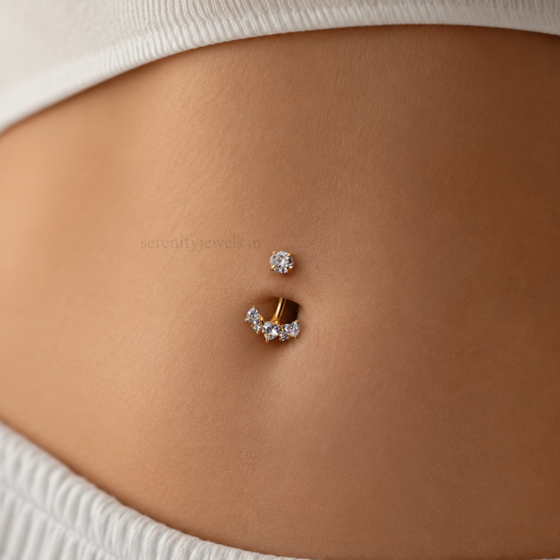Heart Tiara Belly Stud - SINGLE
