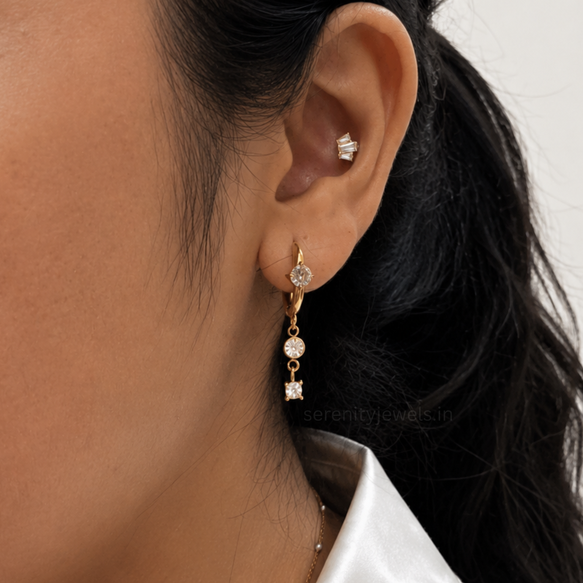 Christina Dangling Hoops - PAIR