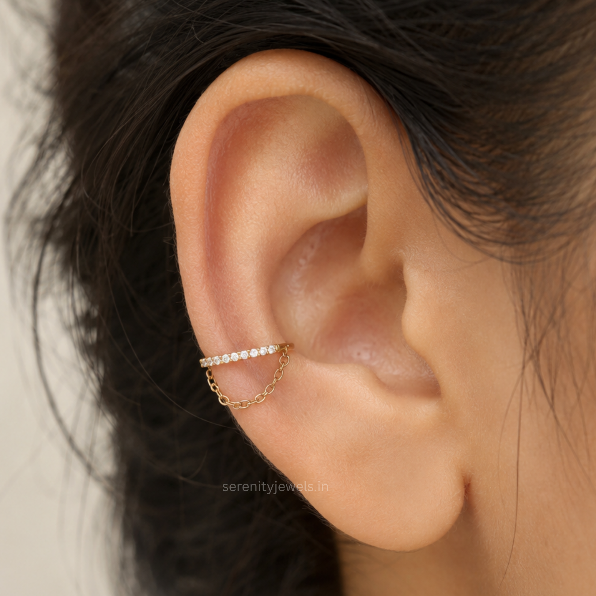 Luxe Chain Titanium Conch Hoop - SINGLE