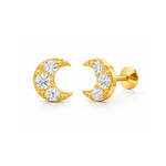 Crescent Flat Studs - PAIR
