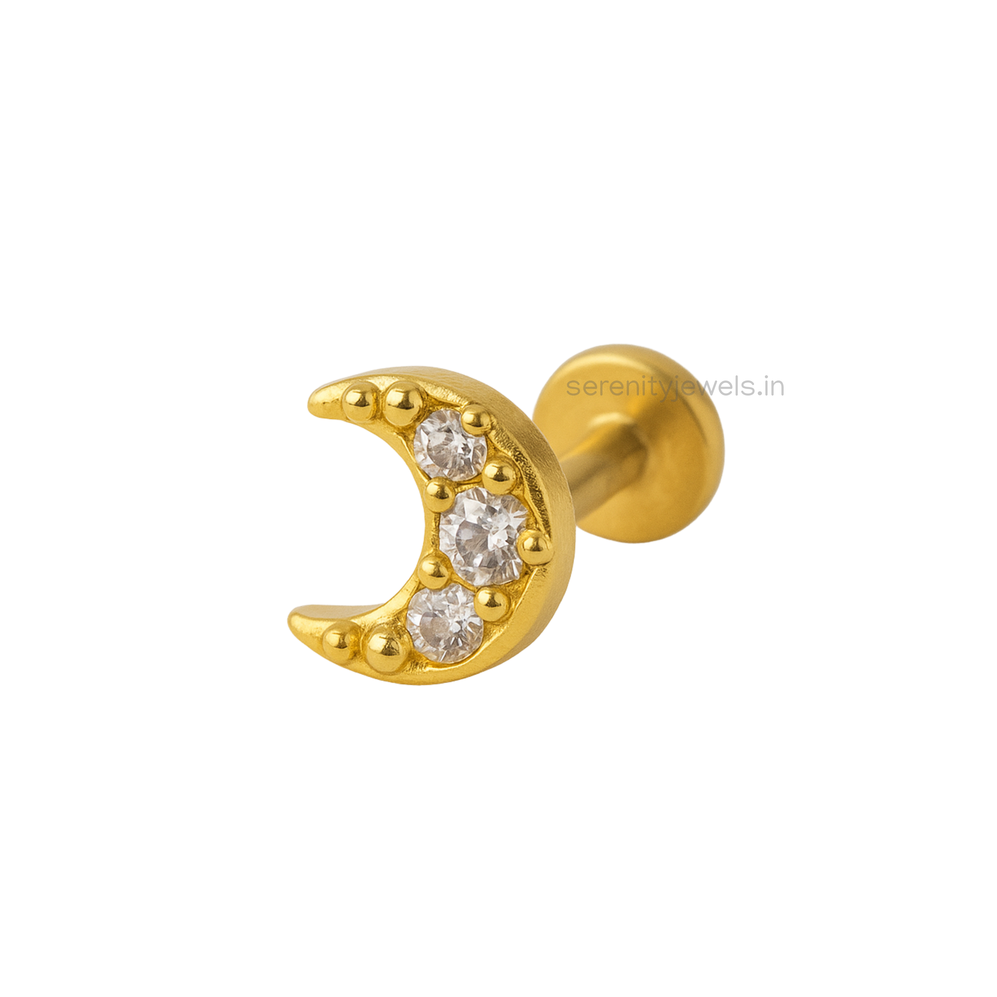 Crescent Flat Studs - PAIR