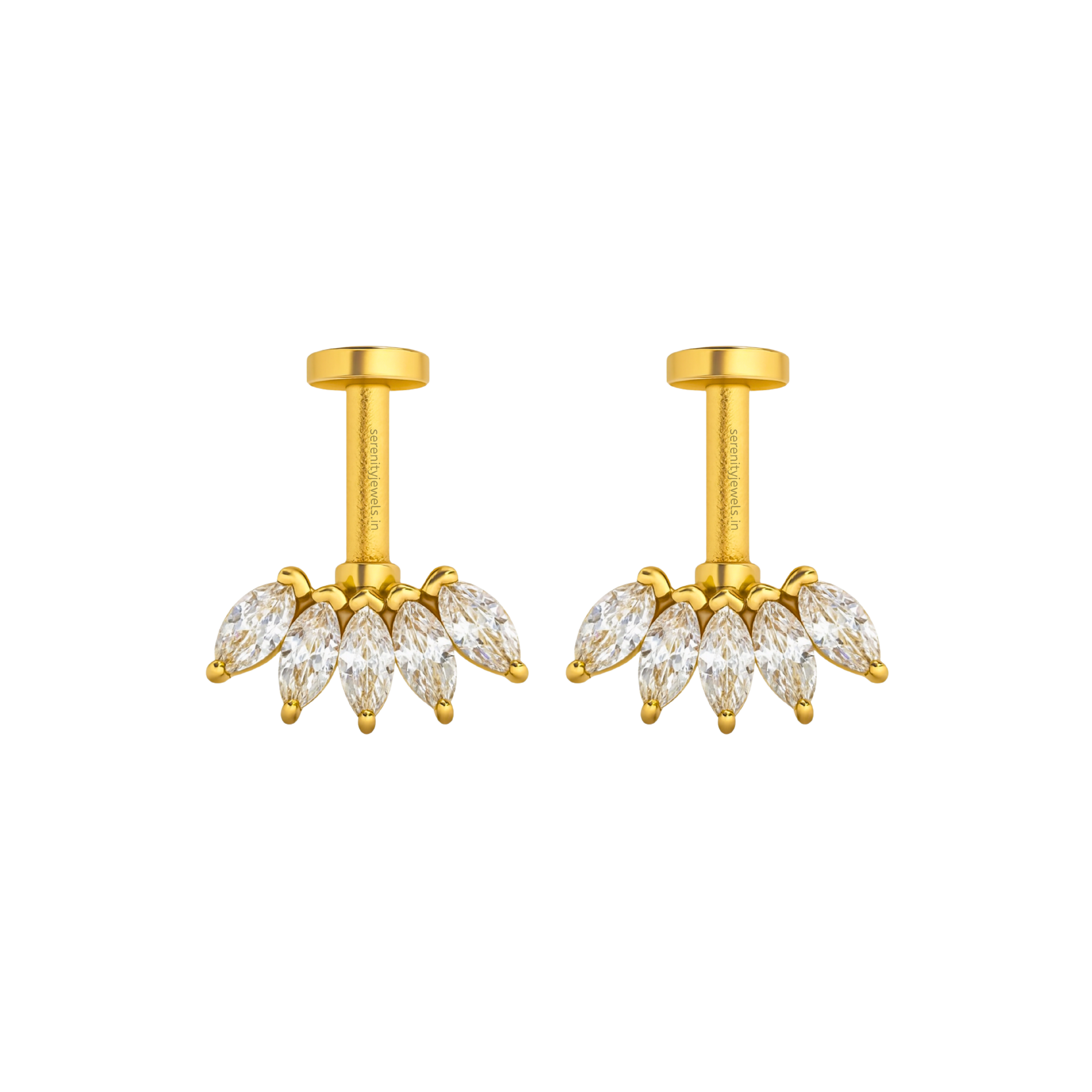 Crown Bugadi Studs - PAIR