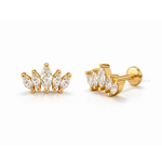 Crown Flat Studs - PAIR