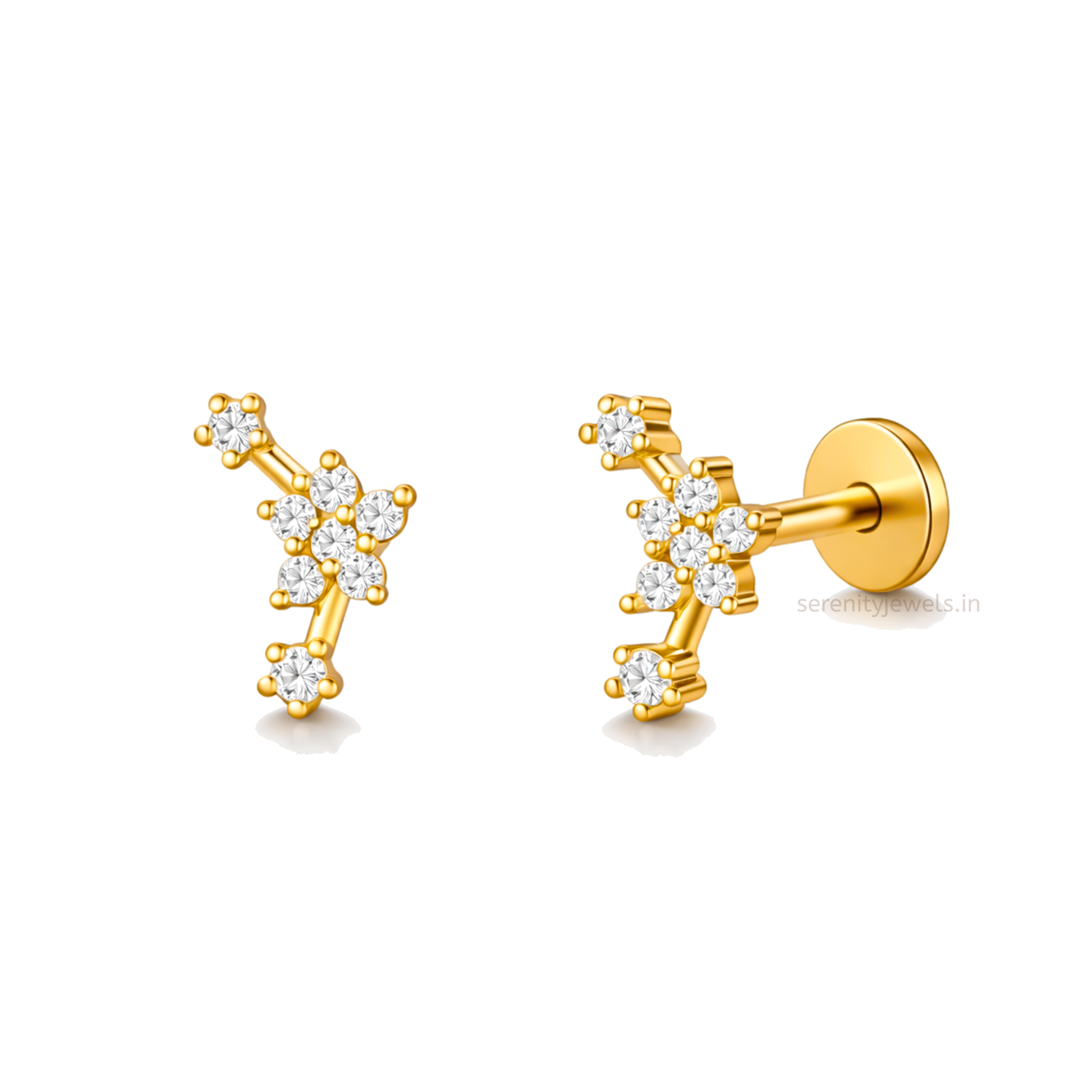 Cynthia Small Flat Studs - PAIR