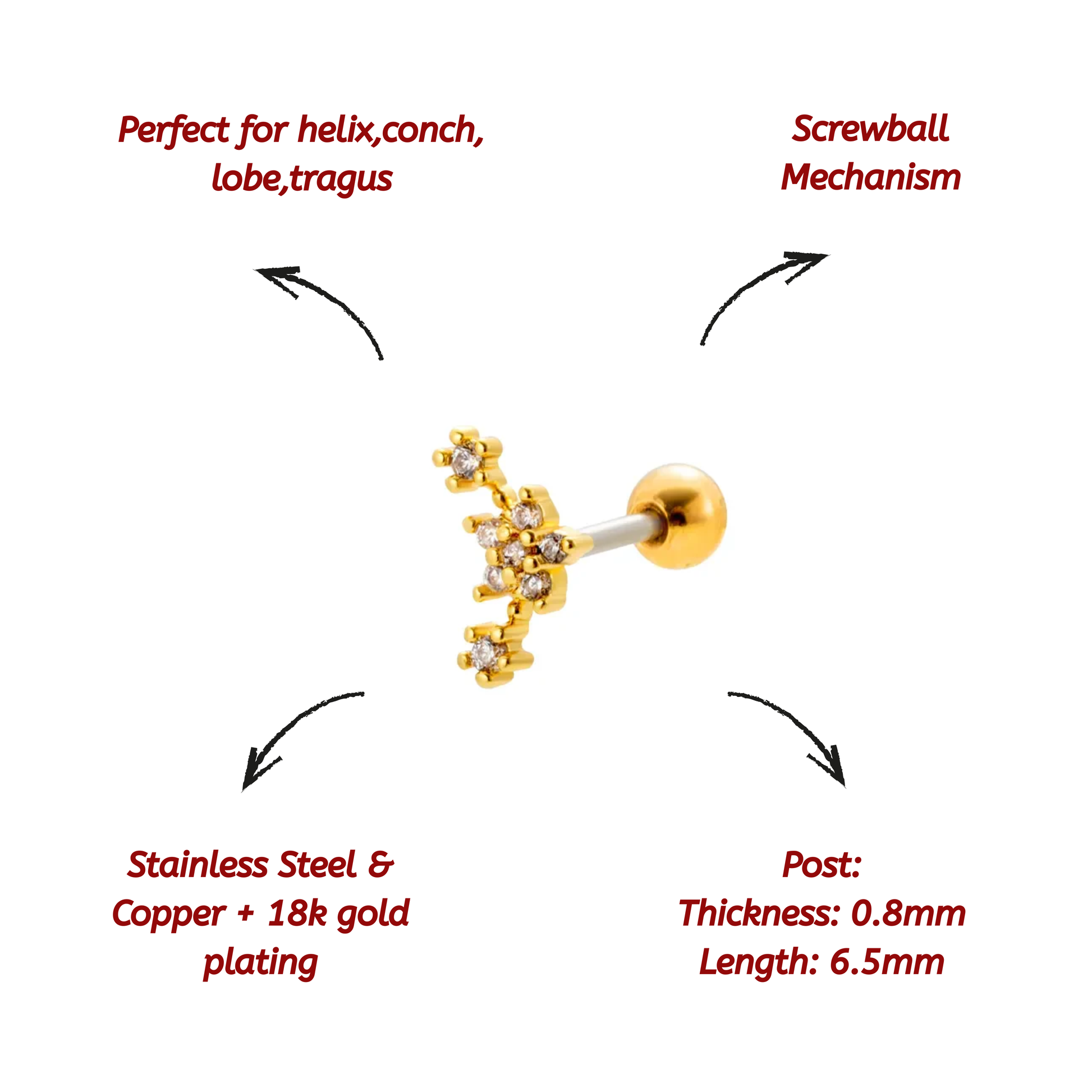 Cynthia Small Studs - Pair