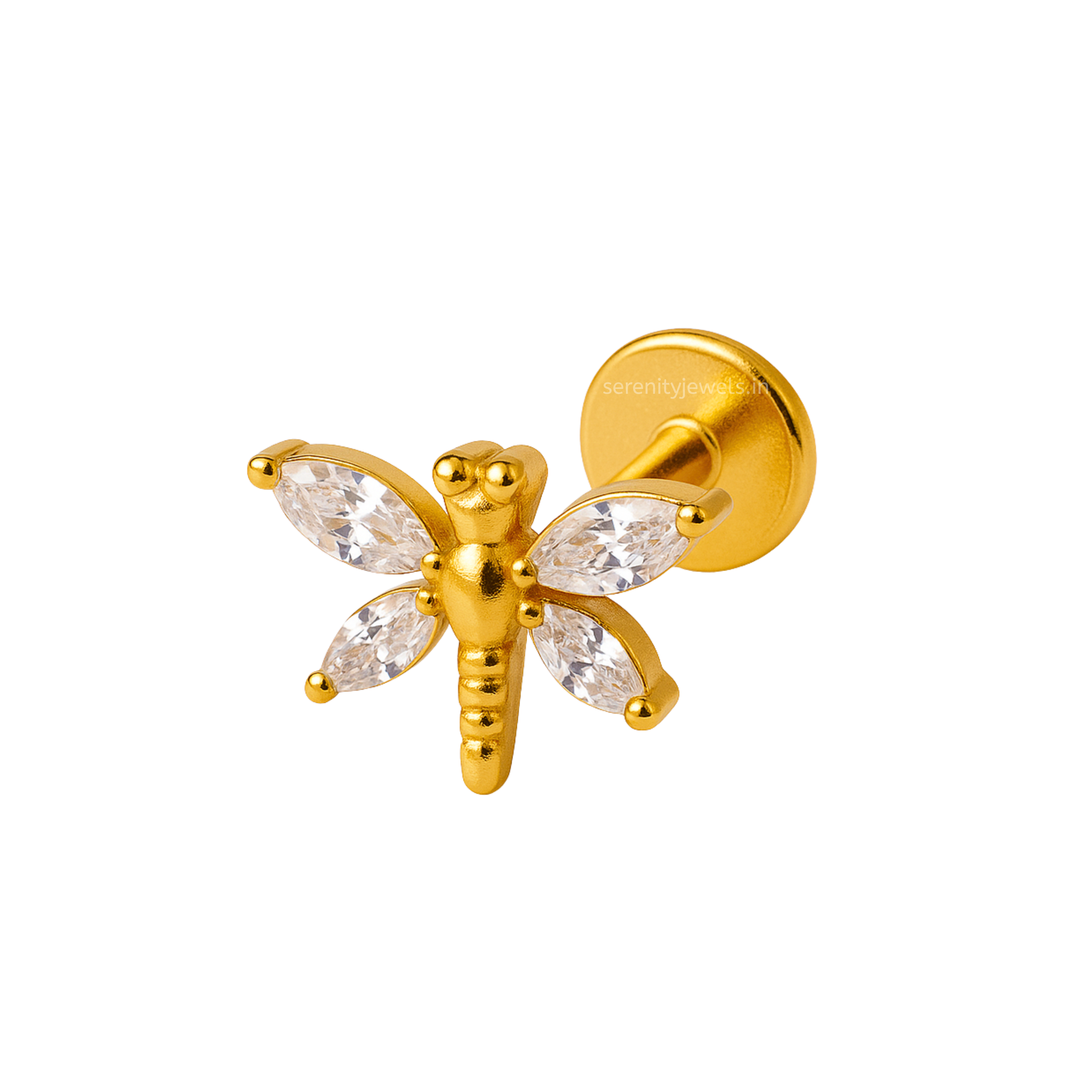 Crystal Dragonfly Flat Studs - PAIR