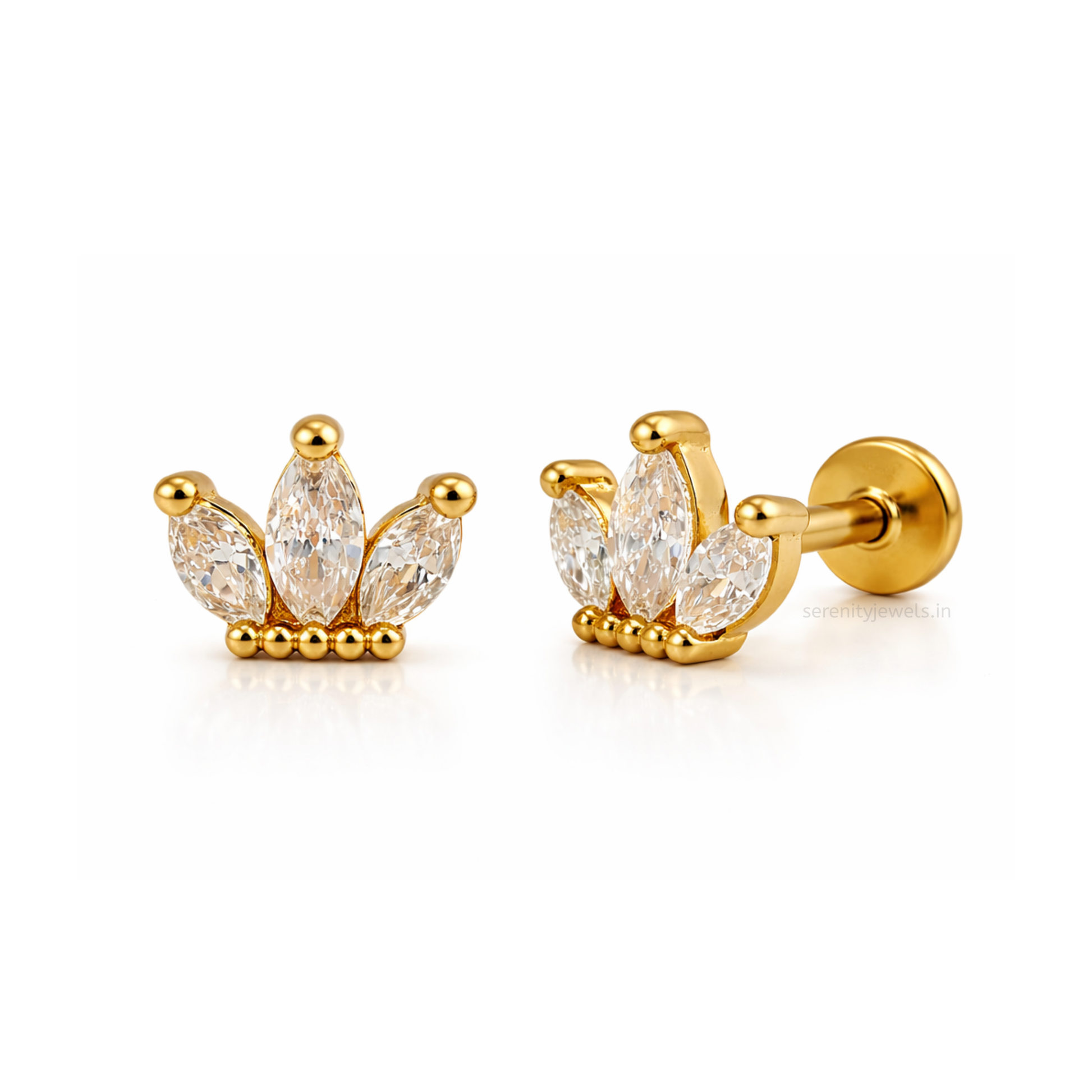 Dia Flat Studs - PAIR
